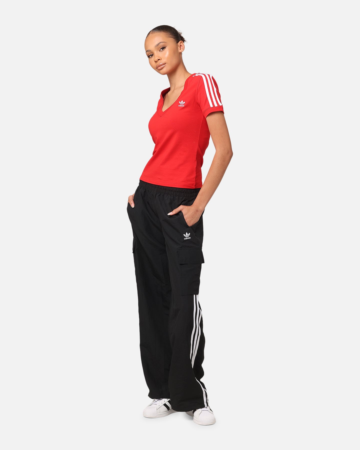 Adidas Women's 3 Stripe Cargo Pants - Black Casual Joggers for Streetwear & Workout | Perfect for Gym, Running & Everyday Fashion