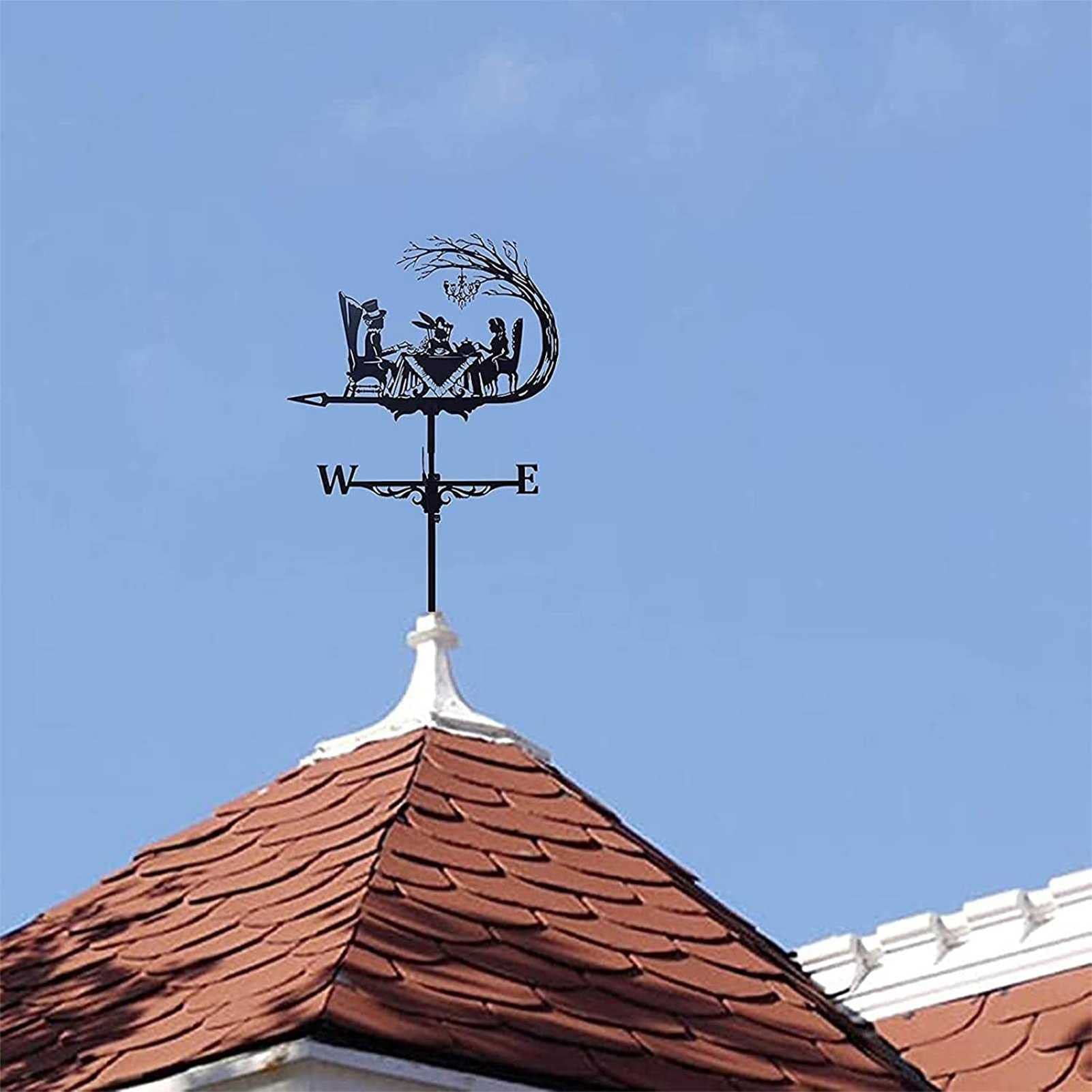 3D Metal Weather Vane with Multi-Position Mounting Bracket - Wind Direction Indicator for Outdoor Garden, Patio & Roof Decor - Perfect for Home, Farmhouse & Coastal Style Decoration