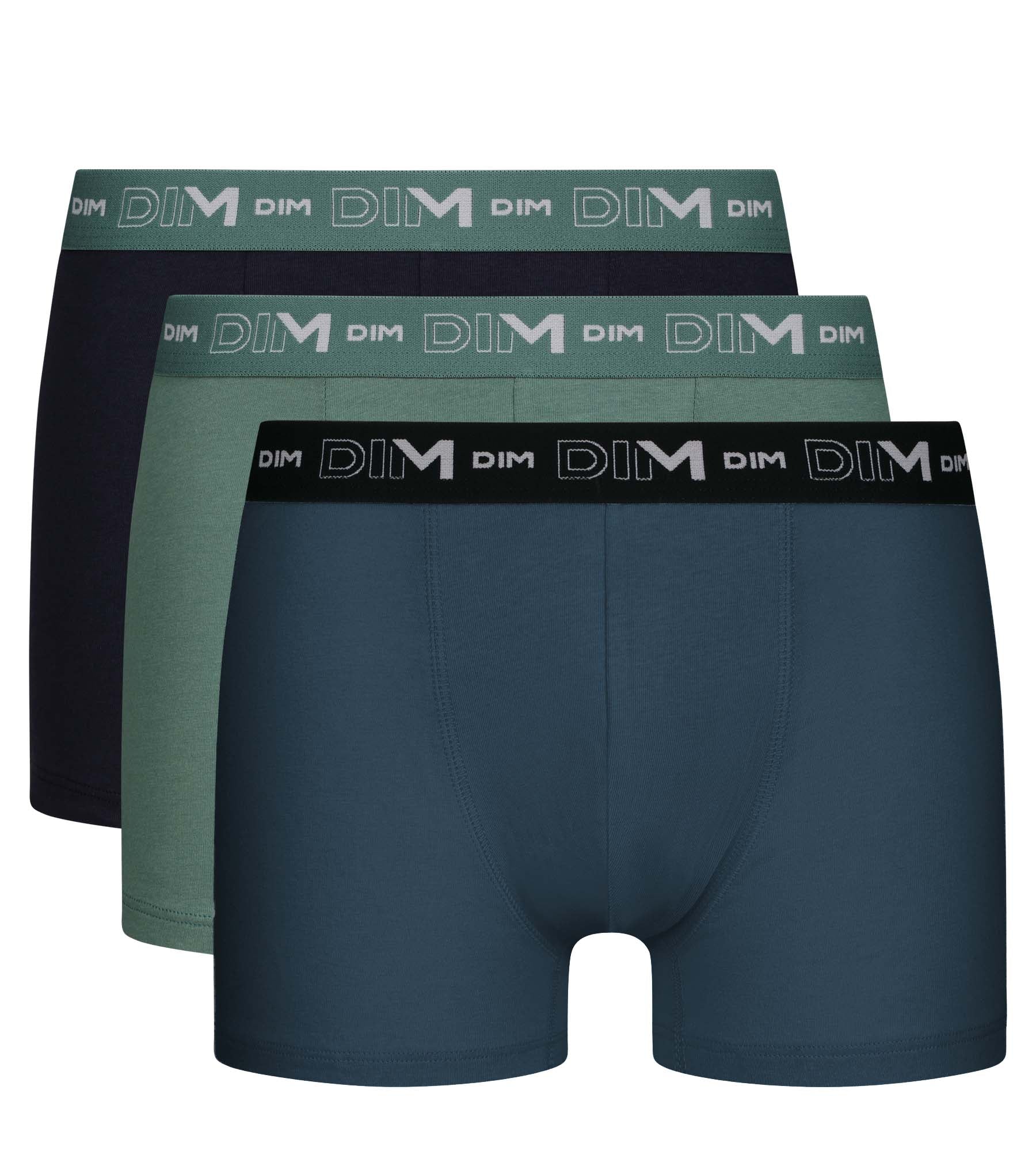 3 Pack Men's Boxer Briefs - Black, Green, Blue - 100% Cotton Stretch Underwear for Everyday Comfort & Active Lifestyle