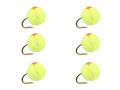 Yellow Egg with Orange Spot - Size 12 - 6 Pack