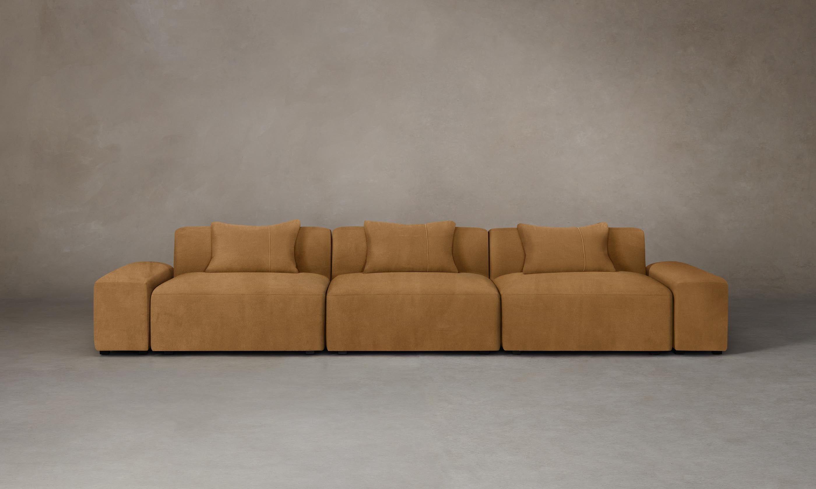Breuer Modular Sectional Sofa - Genuine Nubuck Leather Upholstery, Modern L-Shaped Couch for Living Room, Family Room & Office Spaces