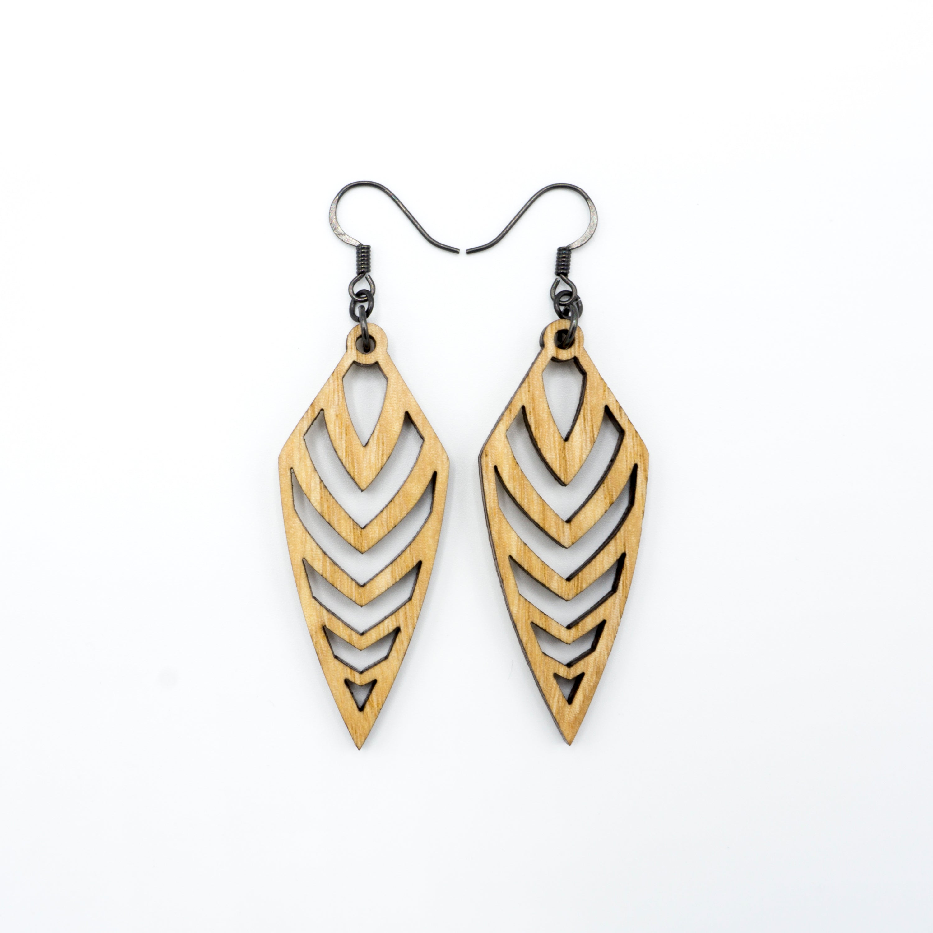 Arrowhead 03 [S] Wooden Earrings - Handcrafted Ash Wood Dangle Earrings for Women | Boho Chic Jewelry for Everyday Wear & Special Occasions