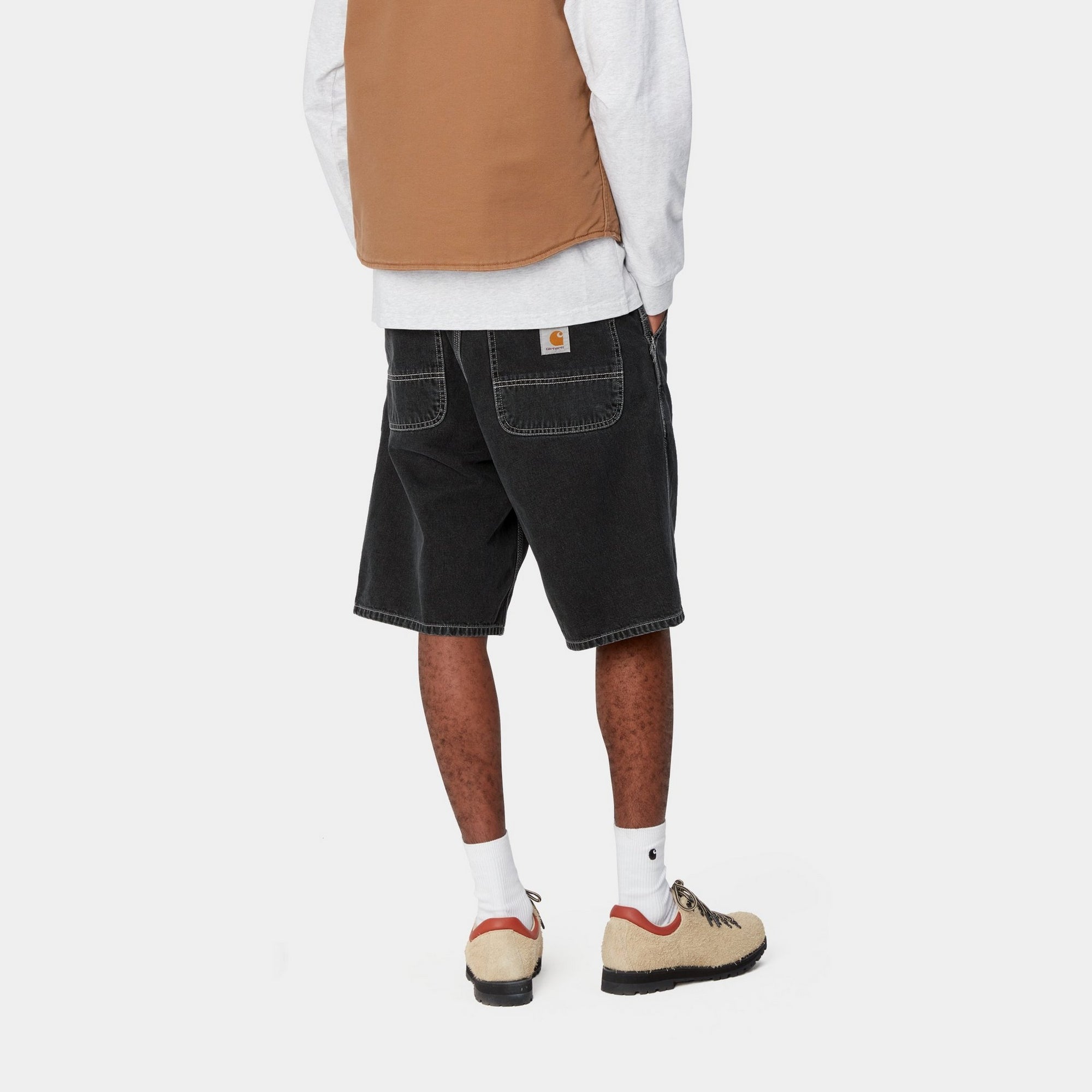 Simple Short Denim Jeans | Black Heavy Stone Wash | Casual Wear for Men & Women | Perfect for Everyday Outfits & Street Style
