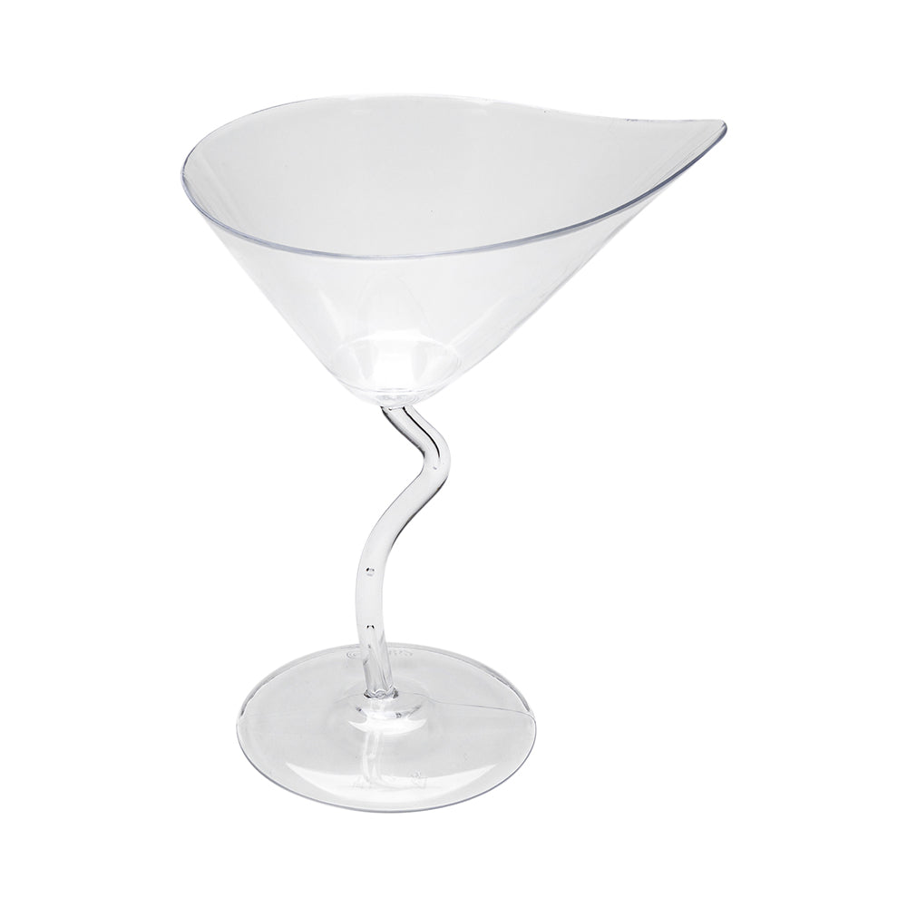 100-Pack 3 oz Clear Plastic Martini Glasses & 100 Silver Mini Plastic Spoons - Perfect for Cocktail Parties, Wedding Favors, and Restaurant Drinkware