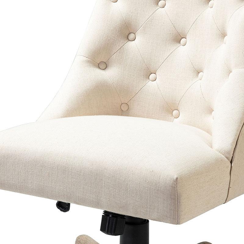 Estelle Upholstered Tufted Office Chair - Ergonomic Desk Chair with Lumbar Support for Home & Office Workspace | Comfortable Computer Chair for Long Hours Sitting