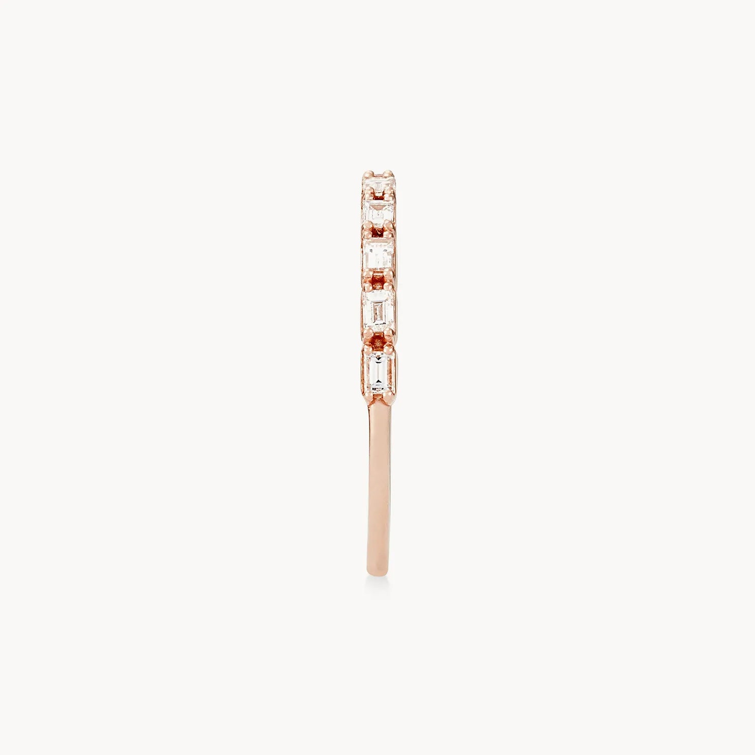 14K Rose Gold Moirai Ring with White Diamonds - Elegant Jewelry for Women, Perfect for Weddings, Anniversaries & Special Occasions