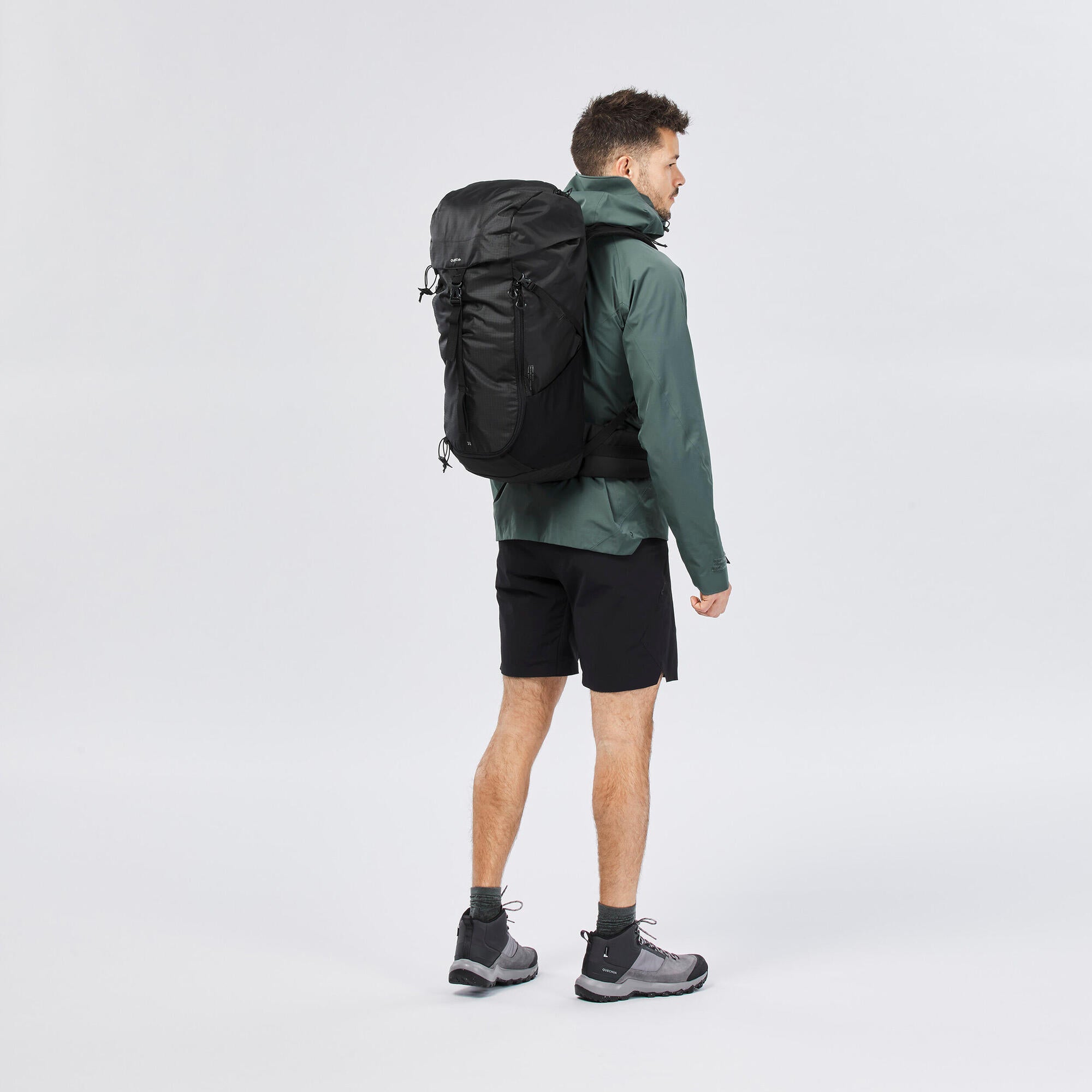Quechua MH100 35L Lightweight Hiking Backpack for Men & Women - Water-Resistant Daypack for Outdoor Adventures, Camping, and Travel