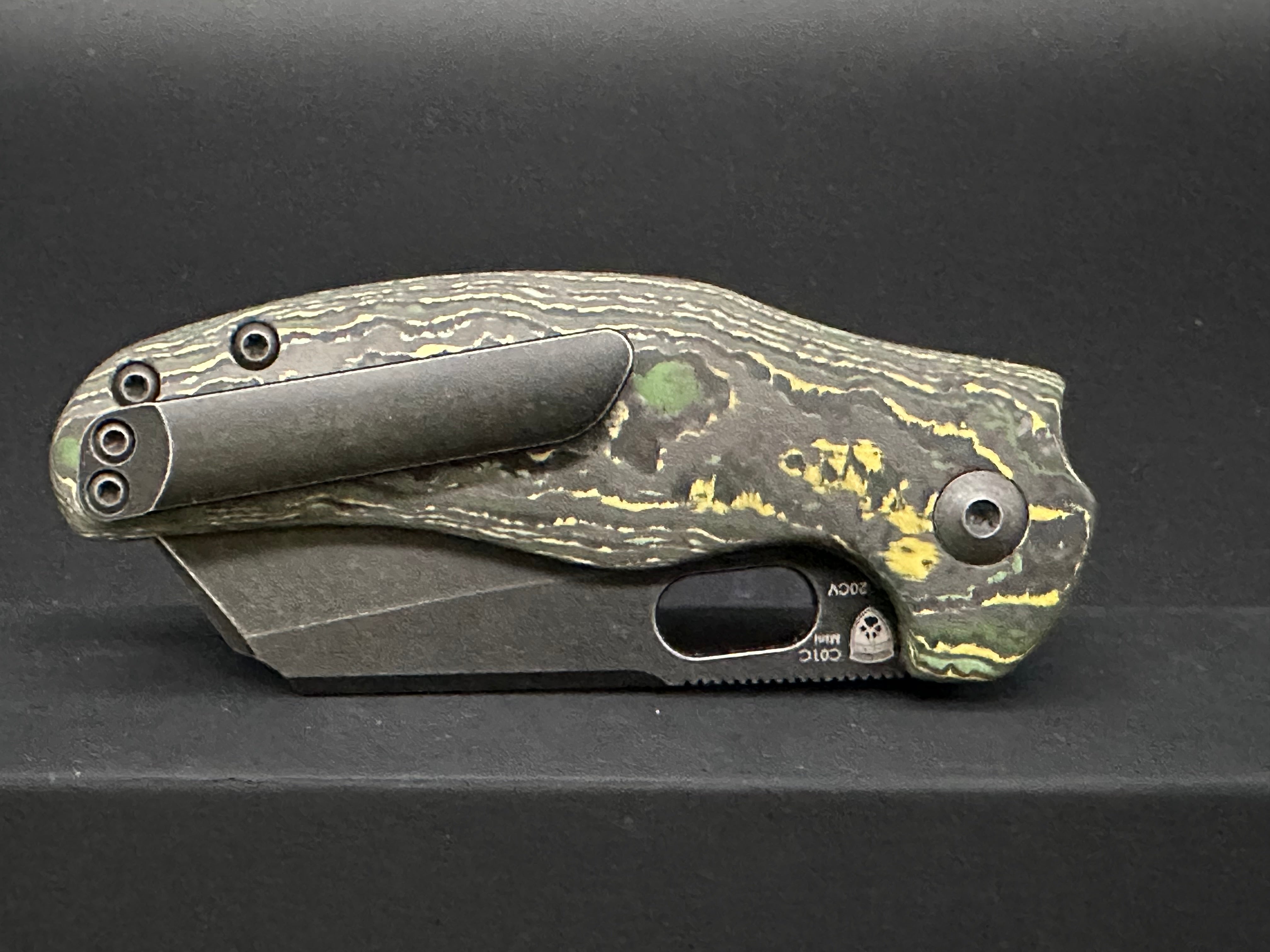 Kizer C01C Mini Sheepdog Folding Pocket Knife - 20CV Steel Blade, Fat Carbon Handle - EDC, Camping, Hiking & Outdoor Survival Tool