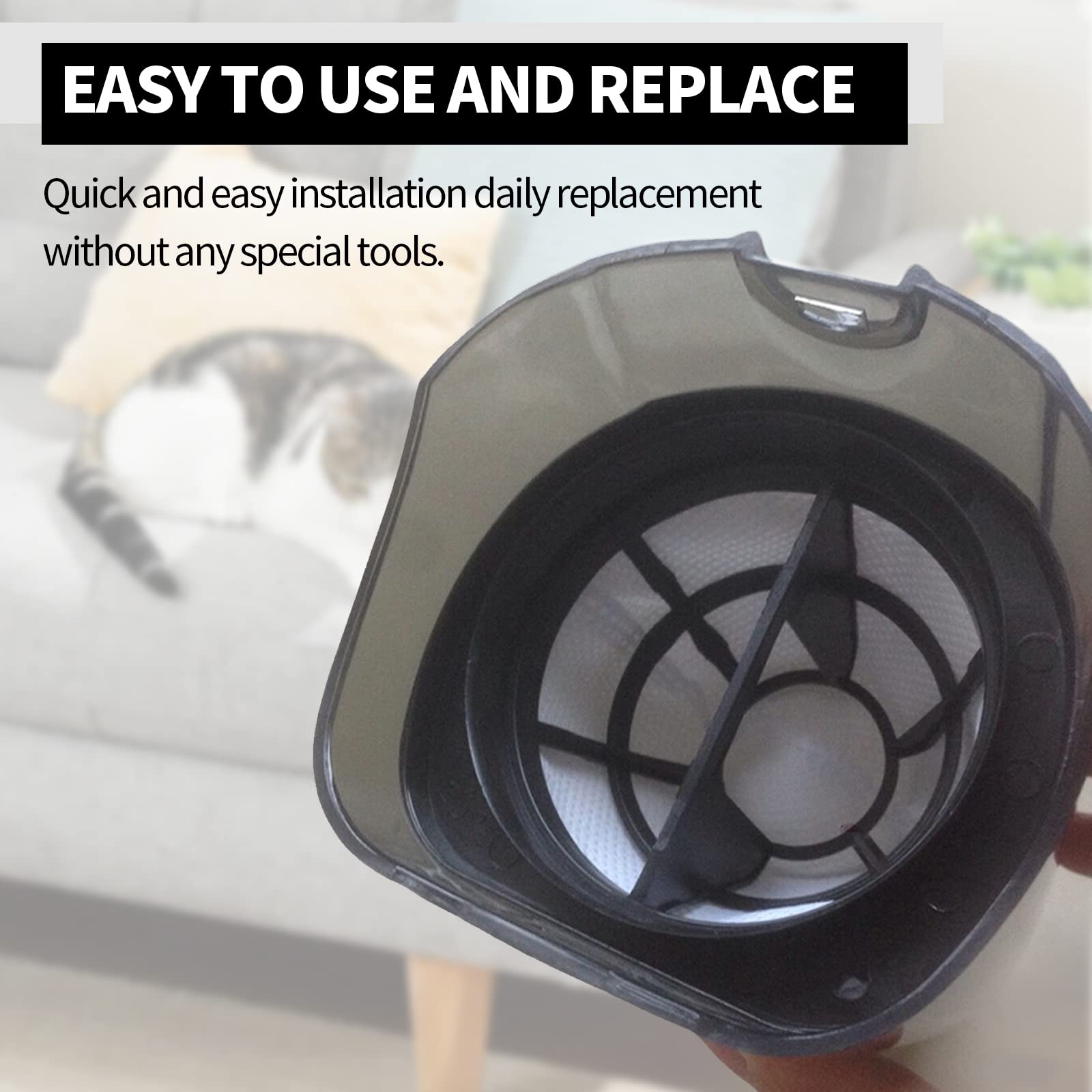 4 Pack Vacuum Filter Replacement for Bissell 3-in-1 Stick Lightweight Vacuum - Compatible with Part 2037423 & 203-7423 - Perfect for Pet Hair, Dust & Allergen Removal in Home Cleaning