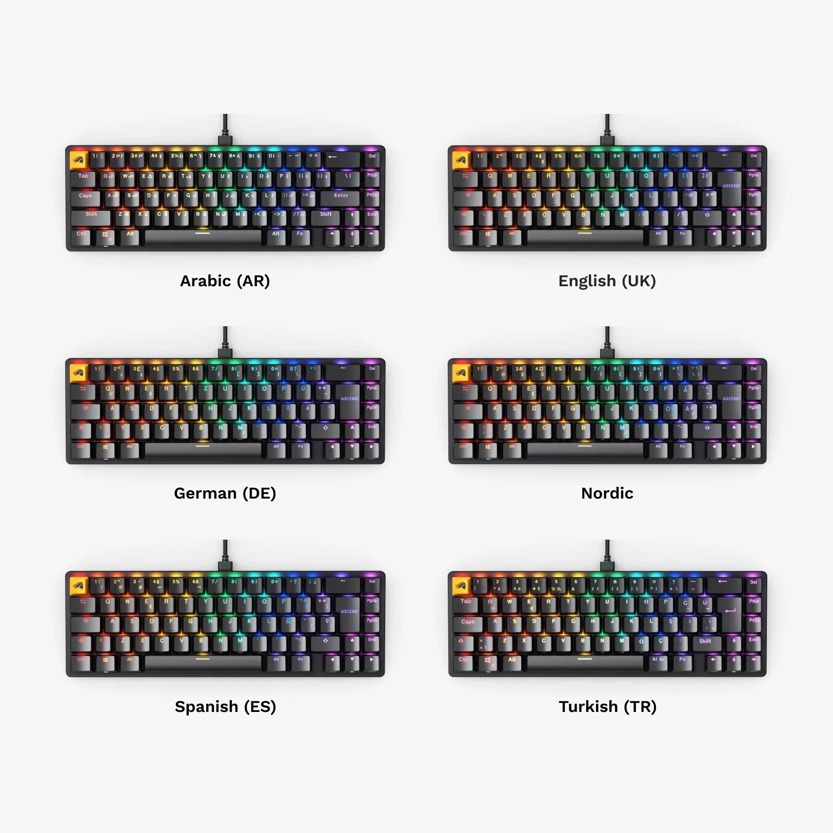 Glorious GMMK 2 Compact 65% Mechanical Gaming Keyboard - RGB Backlit, Hot-Swappable Switches for PC Gamers & Typists - Perfect for Esports, Office Work & Programming
