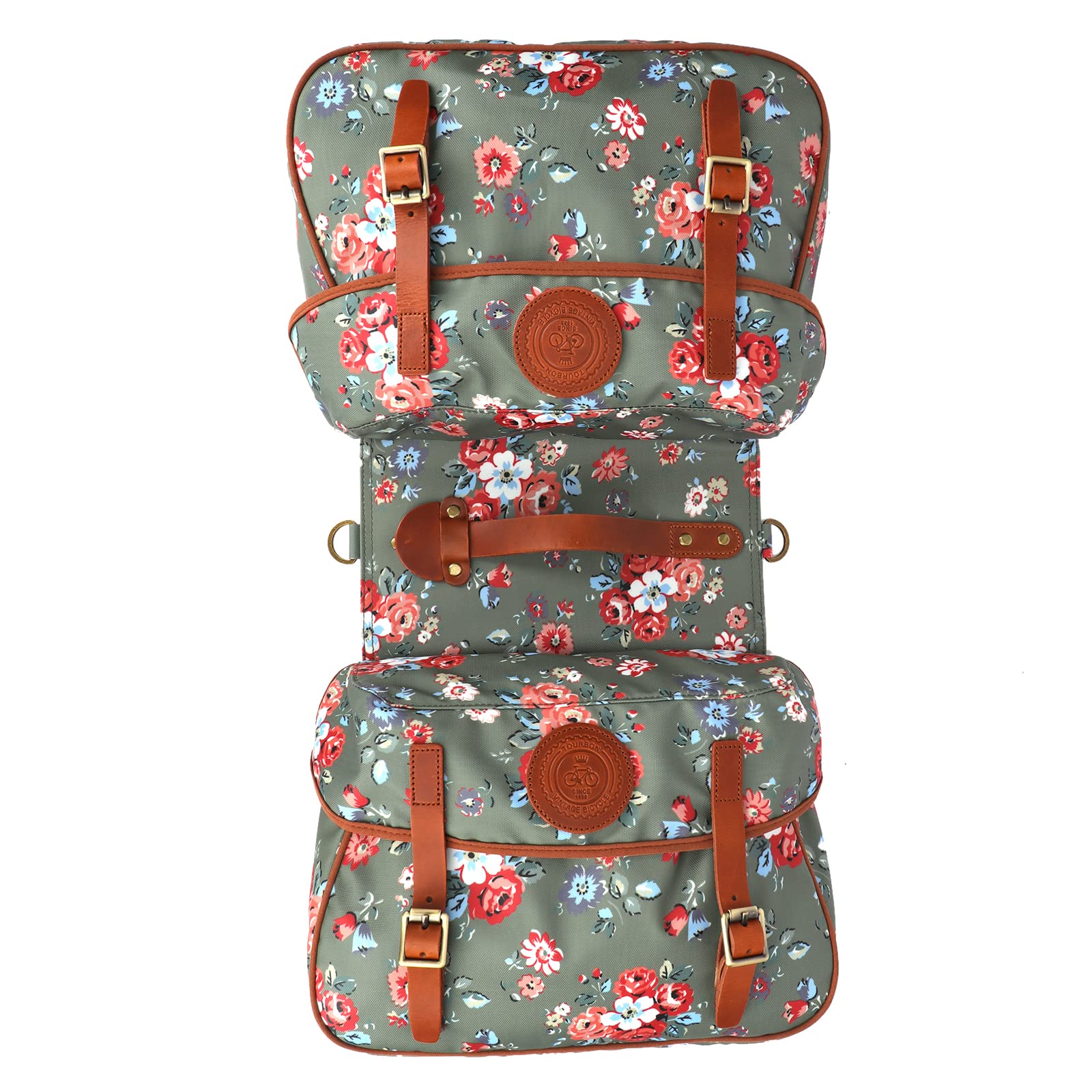TOURBON Waterproof Bike Pannier Bag - Durable Canvas Bicycle Rear Seat Carrier, Double Side Cycling Pack for Commuting, Touring & Outdoor Adventures