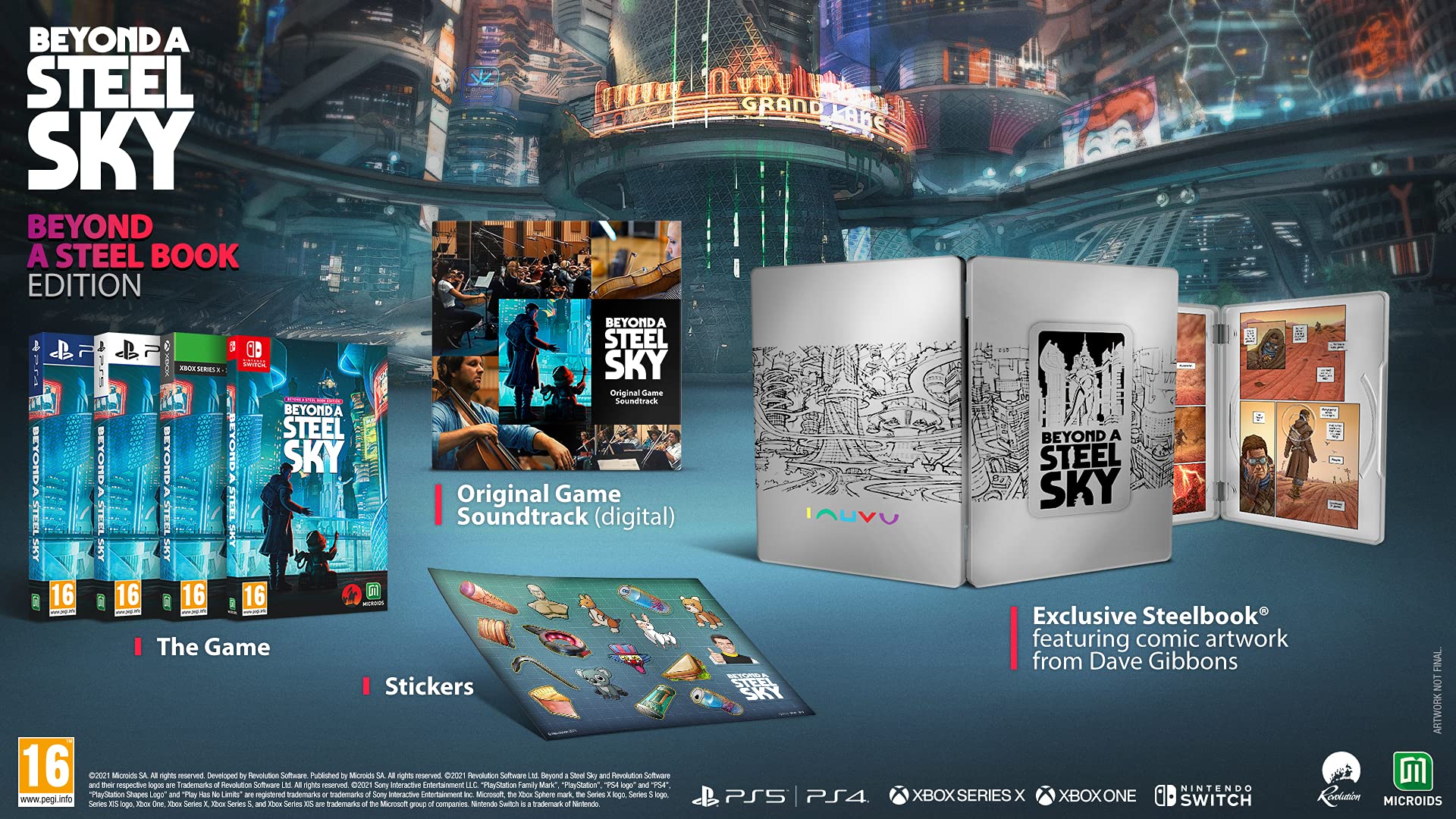 BEYOND A STEEL SKY - Limited Edition - Nintendo Switch Game - Post-Apocalyptic Cyberpunk Adventure - Perfect for Sci-Fi Fans & Retro Gaming Enthusiasts