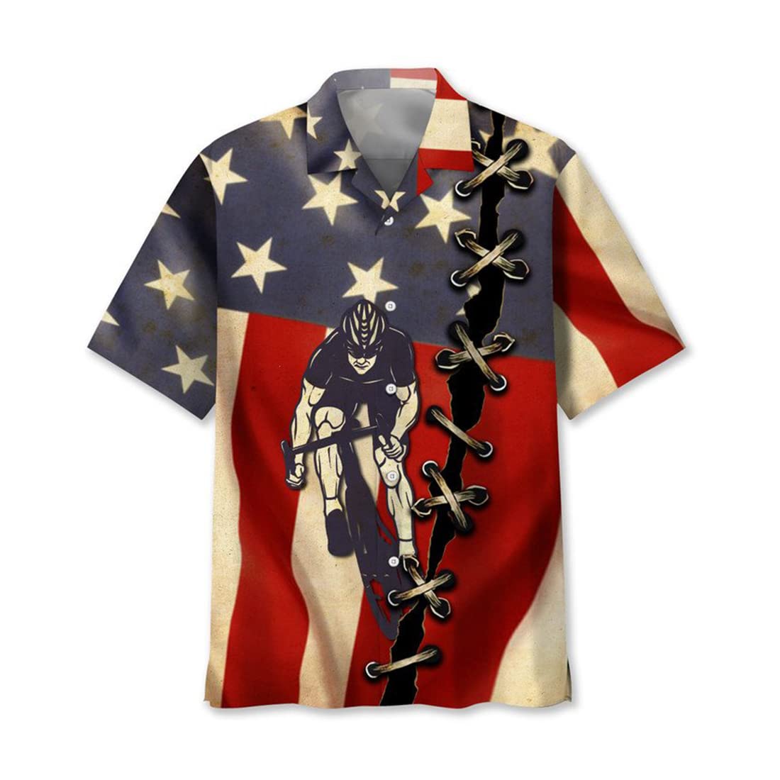 **Men's & Women's Cycling Hawaiian Shirts - Breathable Short Sleeve Button Down Shirts for Athletic Activities - Tropical Print Casual Wear for Beach, Cycling & Outdoor Adventures**