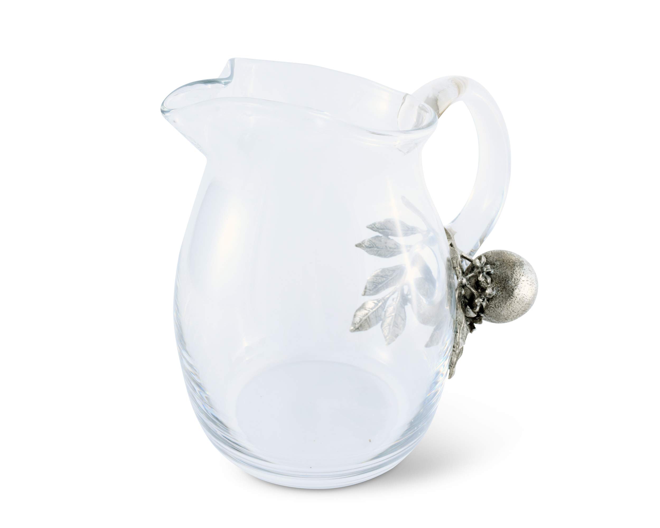 Vagabond House 72 oz Glass Pitcher with Orange Blooms Design - Perfect for Serving Cold Water, Iced Tea, Juice & Beverages | Elegant 8-Inch Tall Pitcher for Parties, Dining & Home Decor