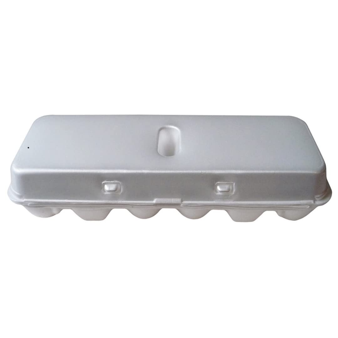 Premium White 12-Egg Styrofoam Cartons - 50 Pack Bulk Egg Containers for Farmers Markets, Restaurants & Home Kitchen Storage