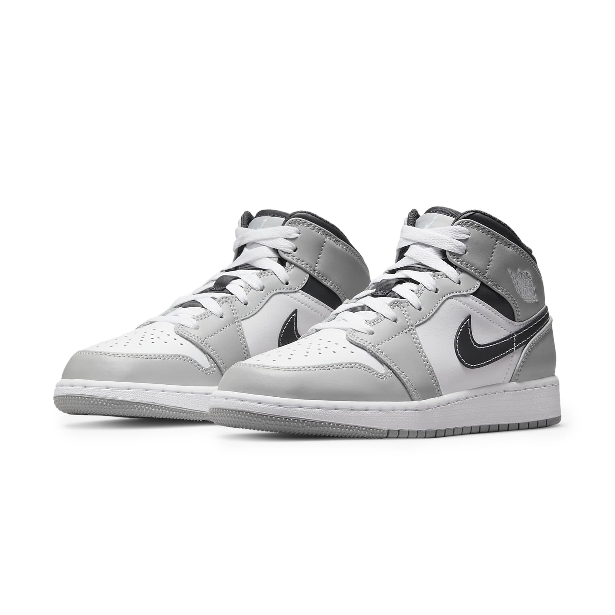 Air Jordan 1 Mid Light Smoke Grey Anthracite Basketball Shoes for Girls (GS) - Perfect for School, Sports & Casual Wear