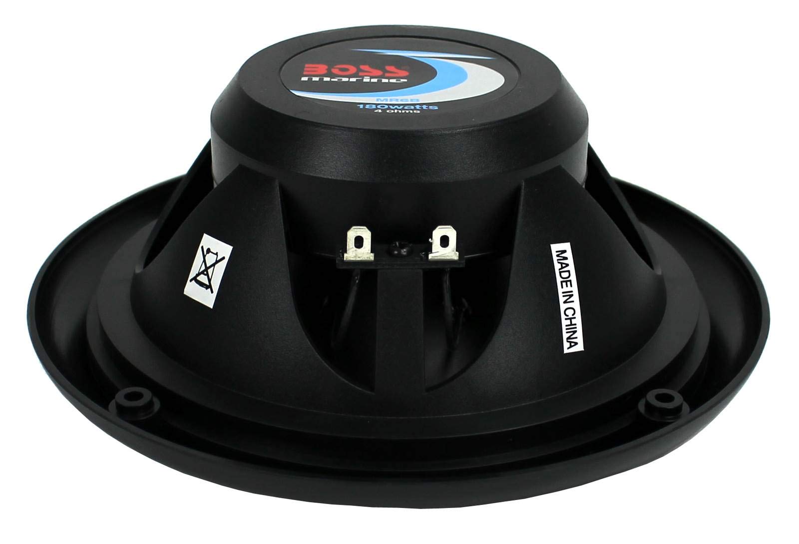 BOSS Audio MR6B 6.5 Inch 180W Dual Cone Marine Speakers (6 Pack) - Waterproof Boat Audio System for Marine, RV, ATV & Outdoor Use
