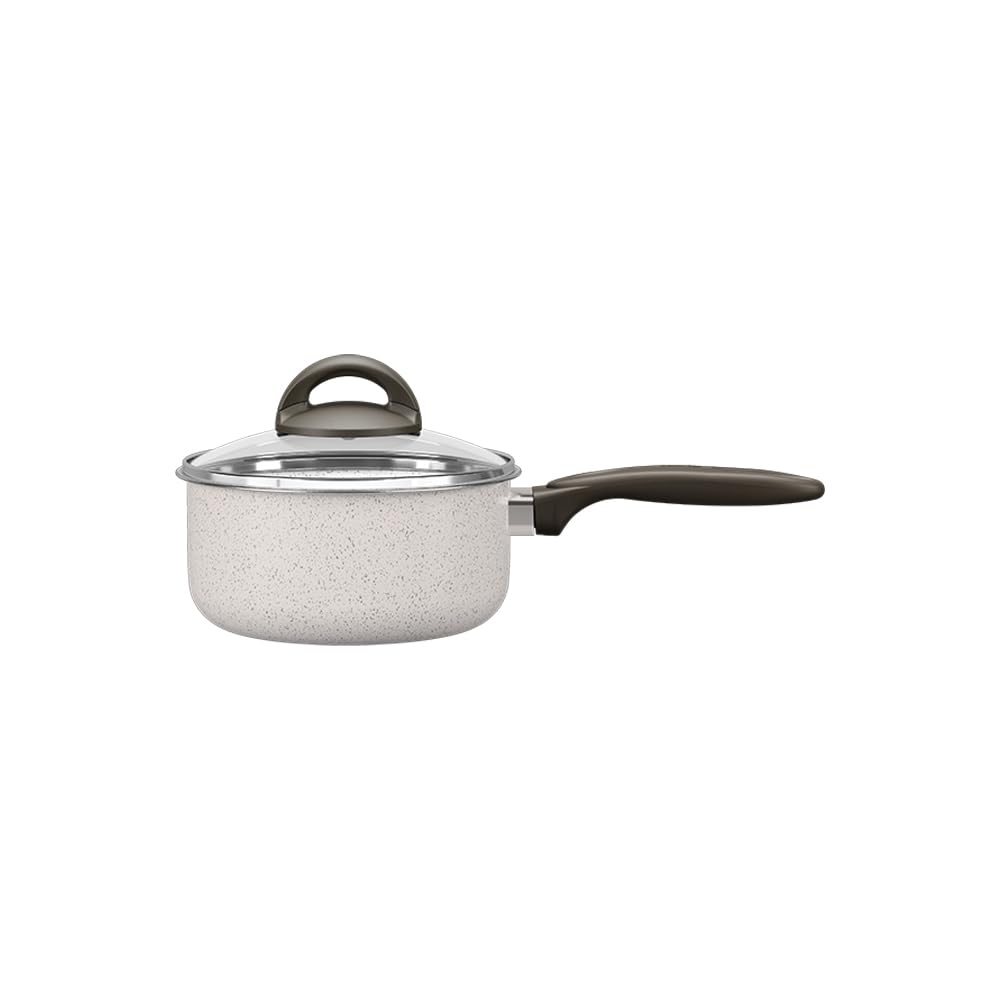 Brinox 5-Piece Ceramic Life Suprema Cookware Set - Nonstick Vanilla Coating, Oven & Dishwasher Safe Pots and Pans for Cooking, Baking & Serving - Perfect for Home Kitchens & Gift Giving
