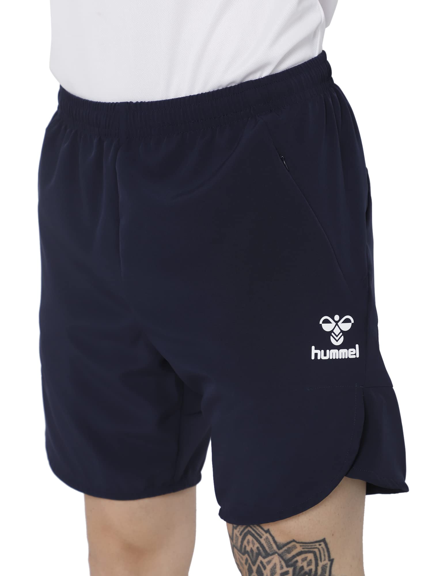 hummel Kuro Solid Men's Regular Fit Polyester Shorts with Zipper Pockets - Comfortable, Breathable & Stretchable Fabric for Yoga, Gym, Running & Everyday Wear - Perfect for Workouts, Training & Casual Outfits