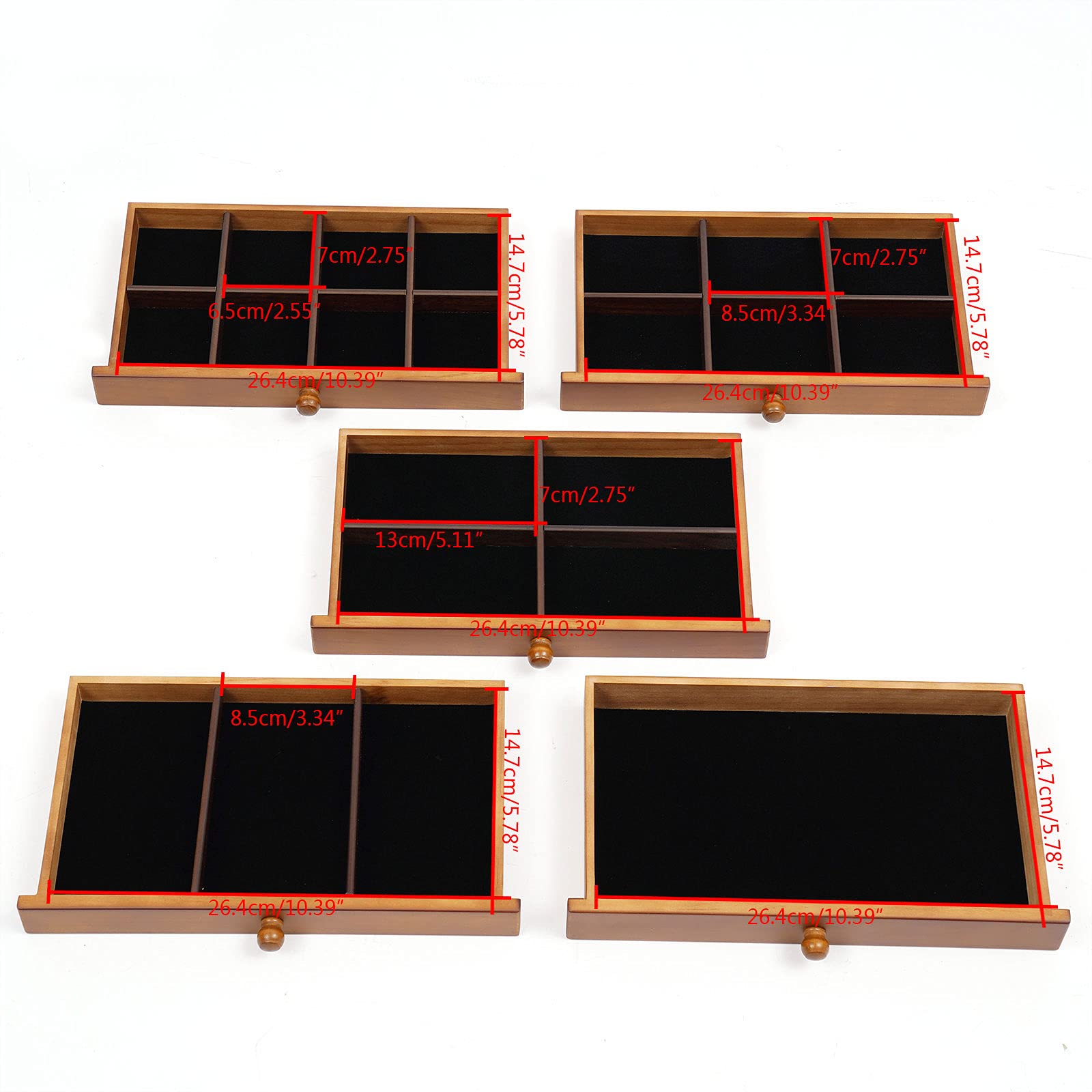 Large Wooden Jewelry Box for Women - 6-Layer Classic Jewelry Organizer with Mirror & Lock - Perfect for Watches, Necklaces, Rings (Brown) | Ideal for Bedroom Vanity, Travel Storage & Gift Giving