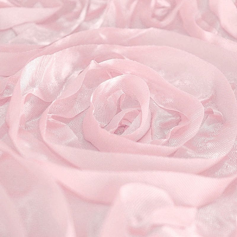 120-Piece Satin Ribbon Roses Tablecloth - Elegant Round Table Cover for Weddings, Parties & Home Decor - Perfect for Dining Tables, Centerpieces & Event Decorations