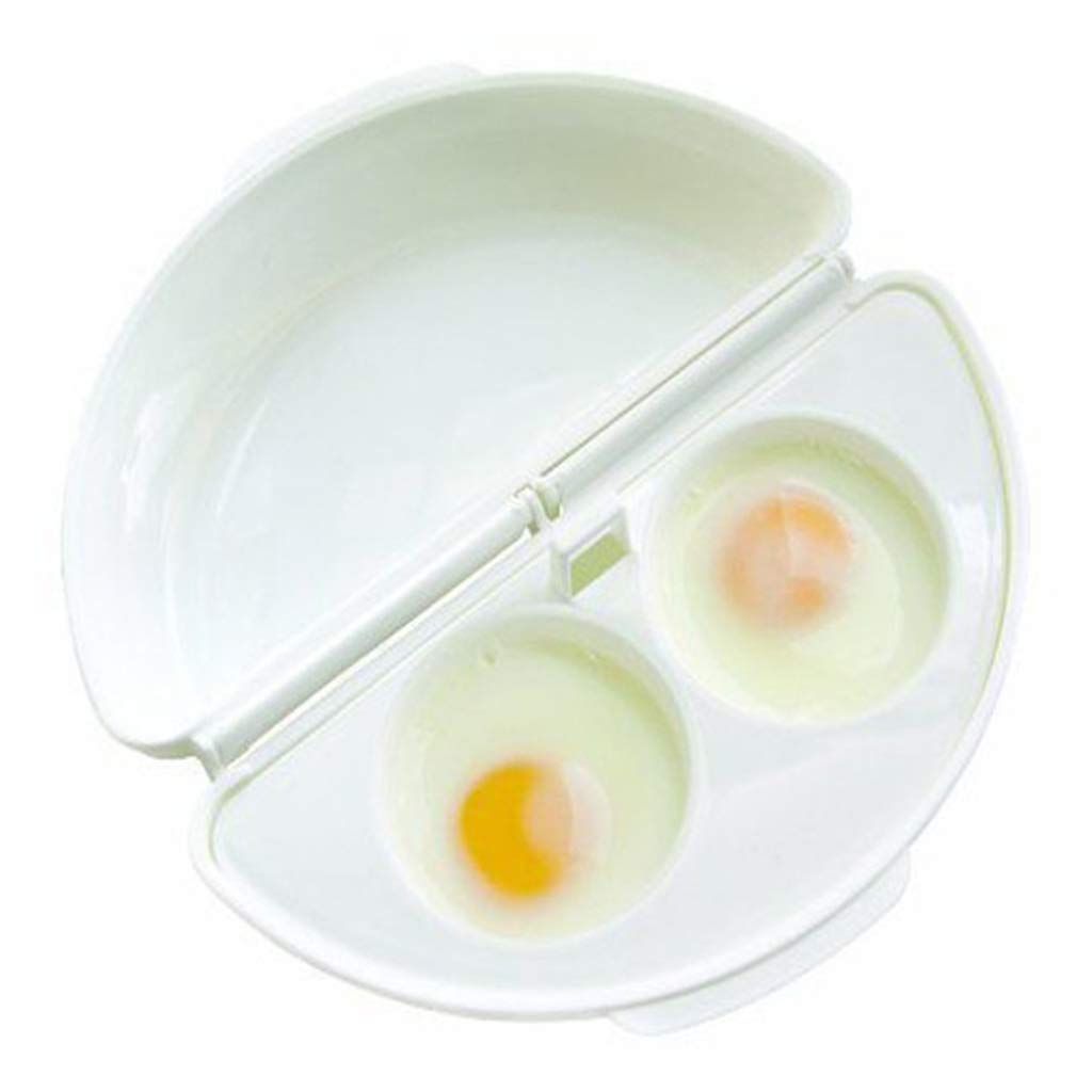 JKPOWER Microwave Omelet Maker - Egg Omelette Cooker & Poacher Pan with Non-Stick Tray - Perfect for Quick Breakfast, Meal Prep & Keto Diet - White Kitchen Essential