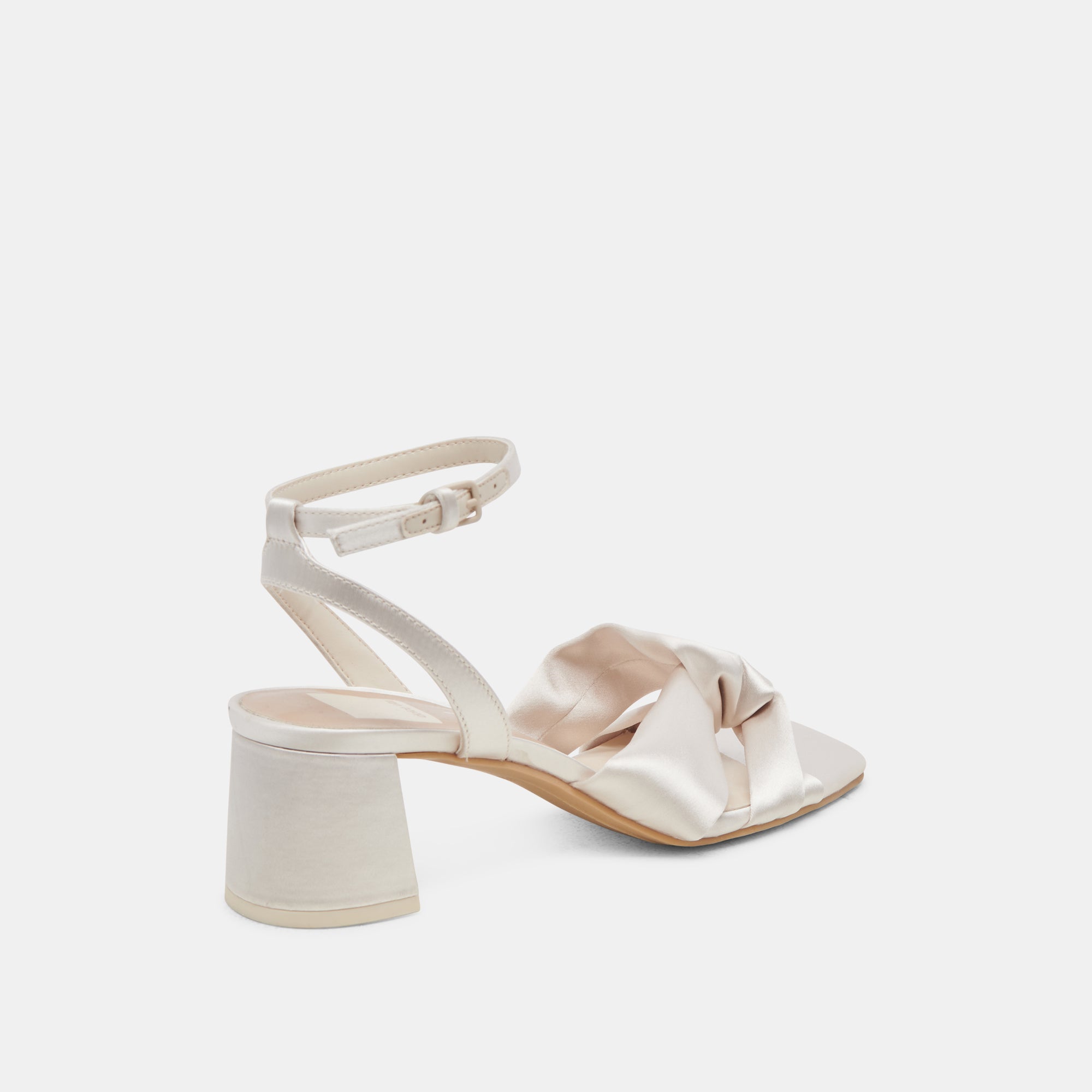 BRENNA Wide Heels for Women - Ivory Satin Wedding Shoes - Perfect for Bridal, Prom, and Evening Events