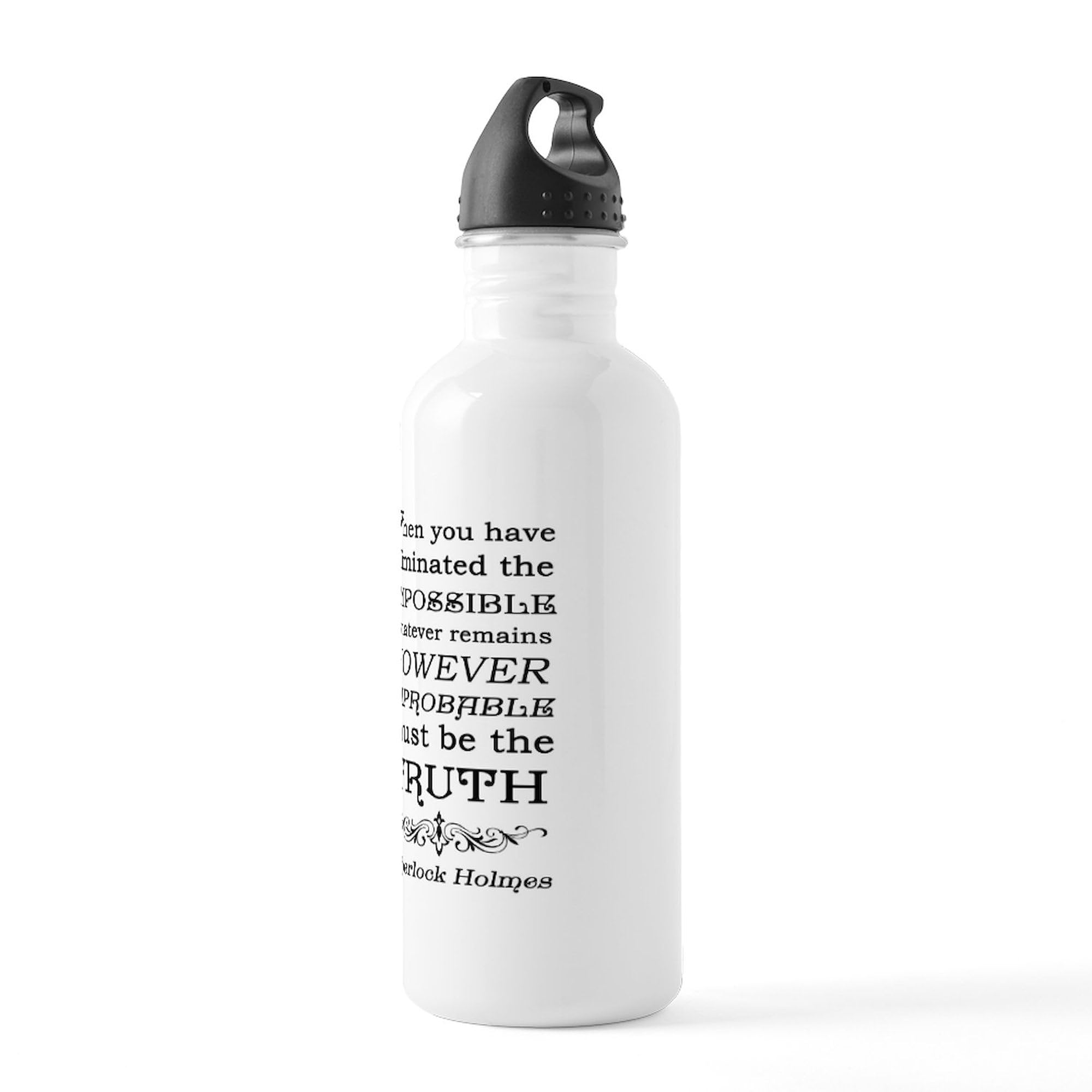 Sherlock Holmes Stainless Steel Water Bottle 1.0L (34 oz) - Vacuum Insulated, Leak Proof, BPA Free - Perfect for Travel, Gym, Hiking & Office Use