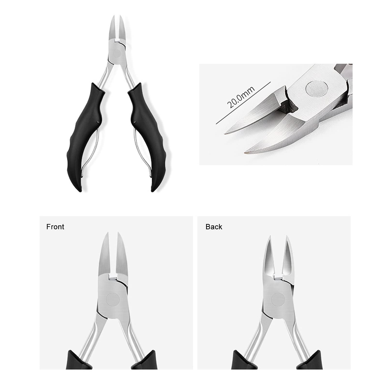 Ubersweet® Professional Toenail Clippers for Ingrown & Thick Toenails - Multi-Functional Foldable Nail Care Kit with Trimmer, Cleaner & File - Perfect for Home, Travel & Pedicure Care