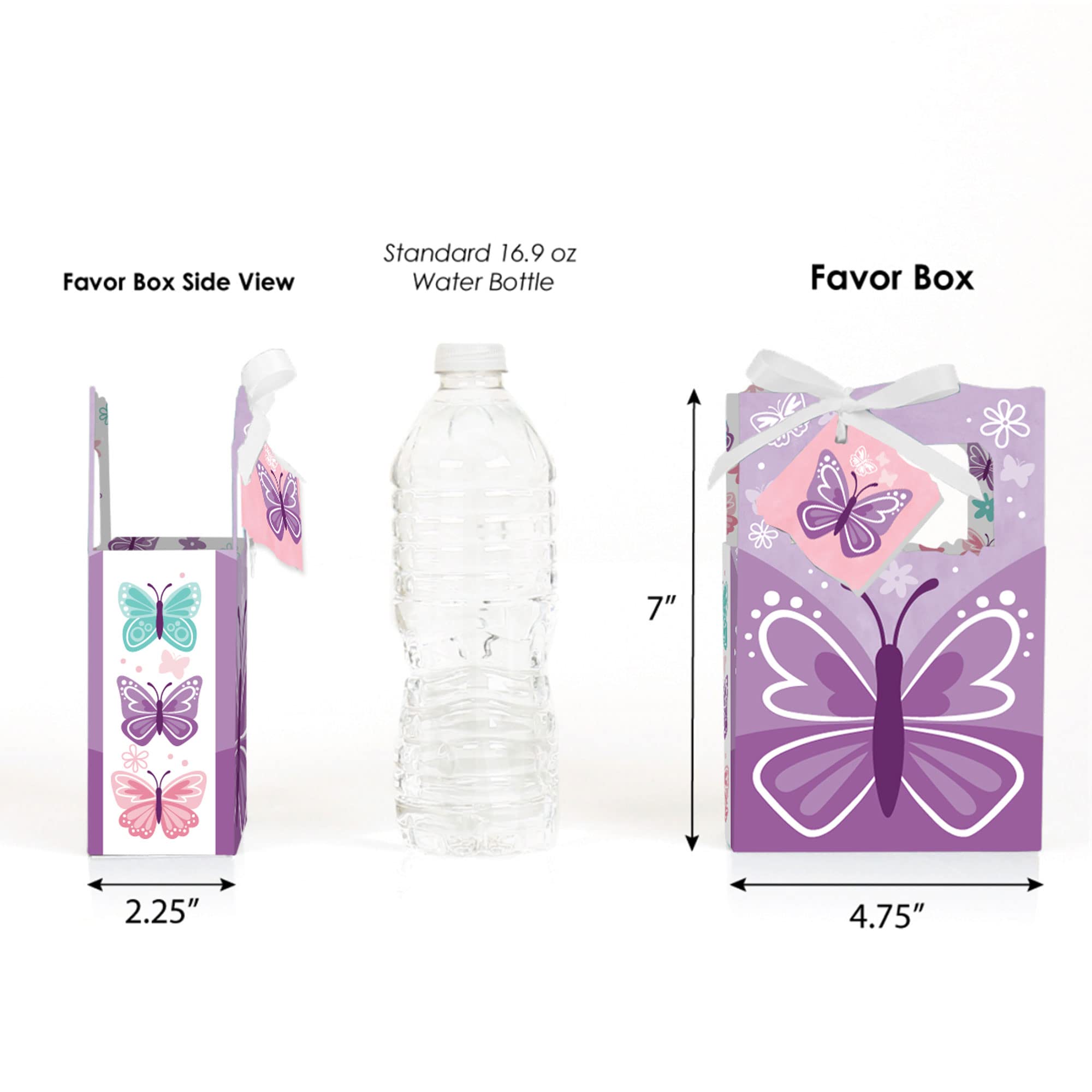 Beautiful Butterfly Floral Baby Shower Favor Boxes - Set of 12 Party Favors for Baby Showers, Birthdays & Special Events - Elegant Gift Boxes with Floral Design