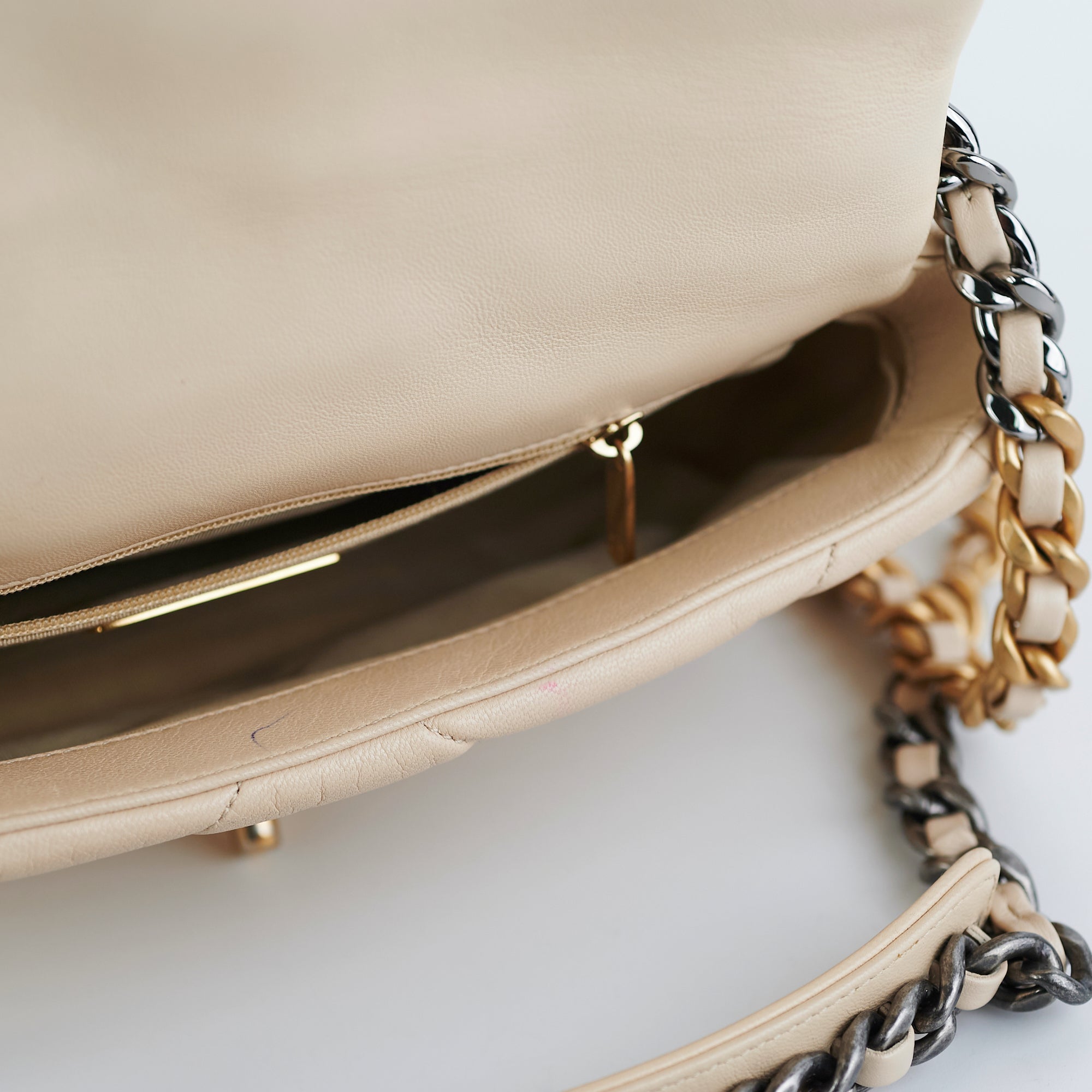 Chanel Small 19 Beige Handbag - Luxury Designer Crossbody Bag for Women | Perfect for Date Night, Office & Special Occasions