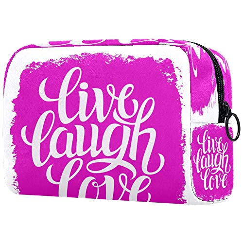 Hand Drawn Typography Quote Cosmetic Bag - Waterproof Makeup Pouch & Travel Toiletry Organizer for Women | Perfect for Gym, Vacation & Daily Essentials Storage
