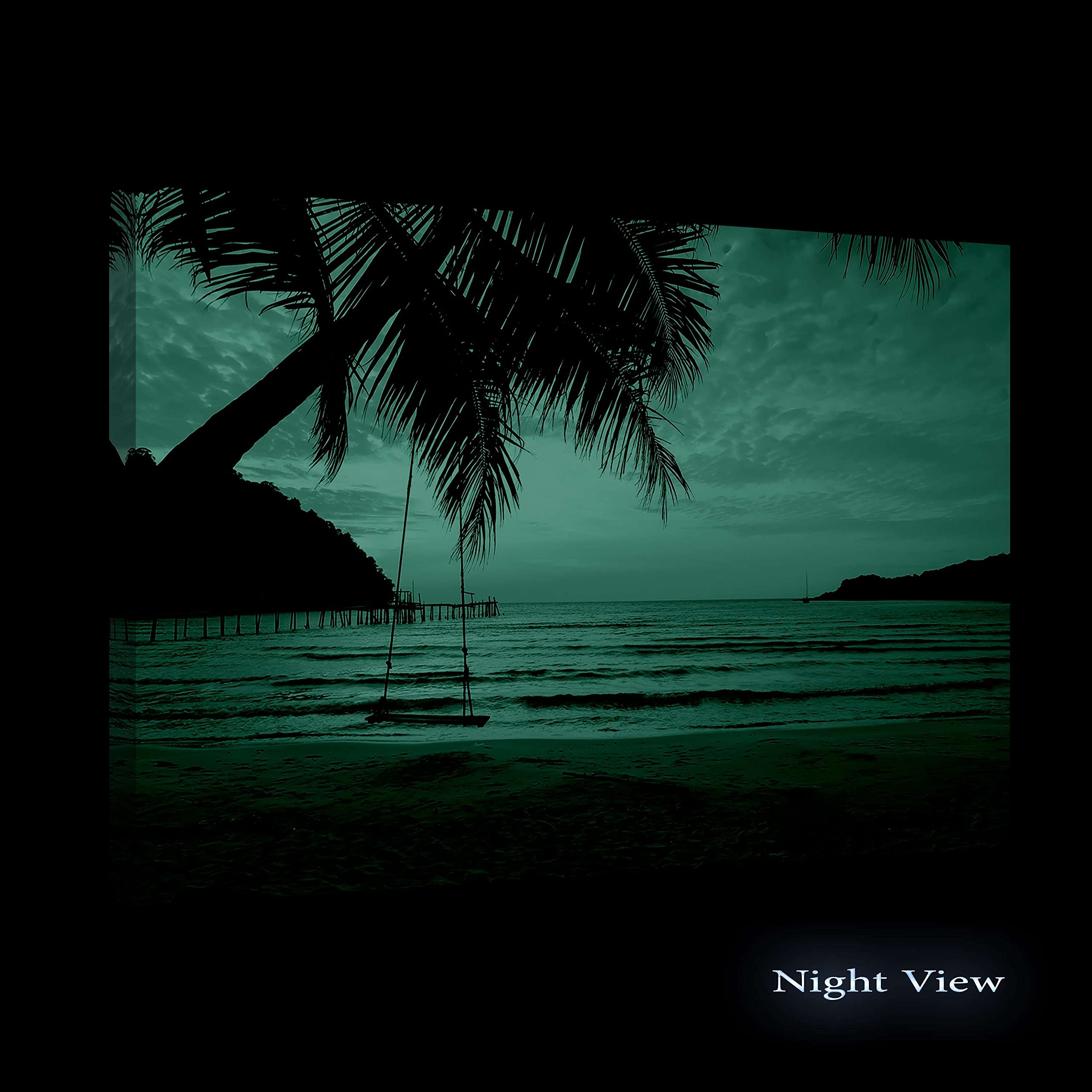 Startonight Purple Beach Landscape Canvas Wall Art - 32