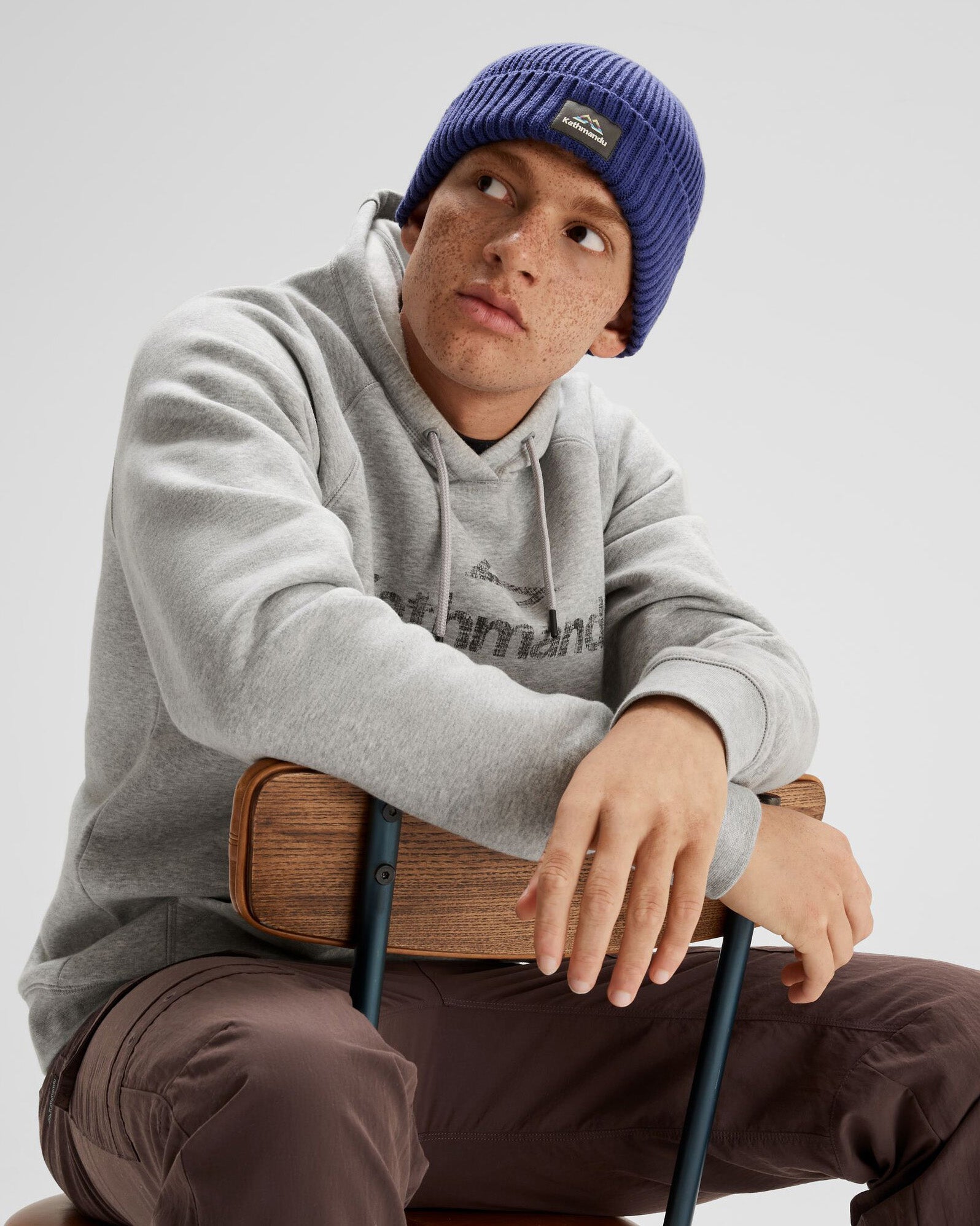 Kathmandu Horizon Line Badge Beanie - Warm Winter Knit Hat for Men & Women - Perfect for Skiing, Hiking, and Outdoor Adventures
