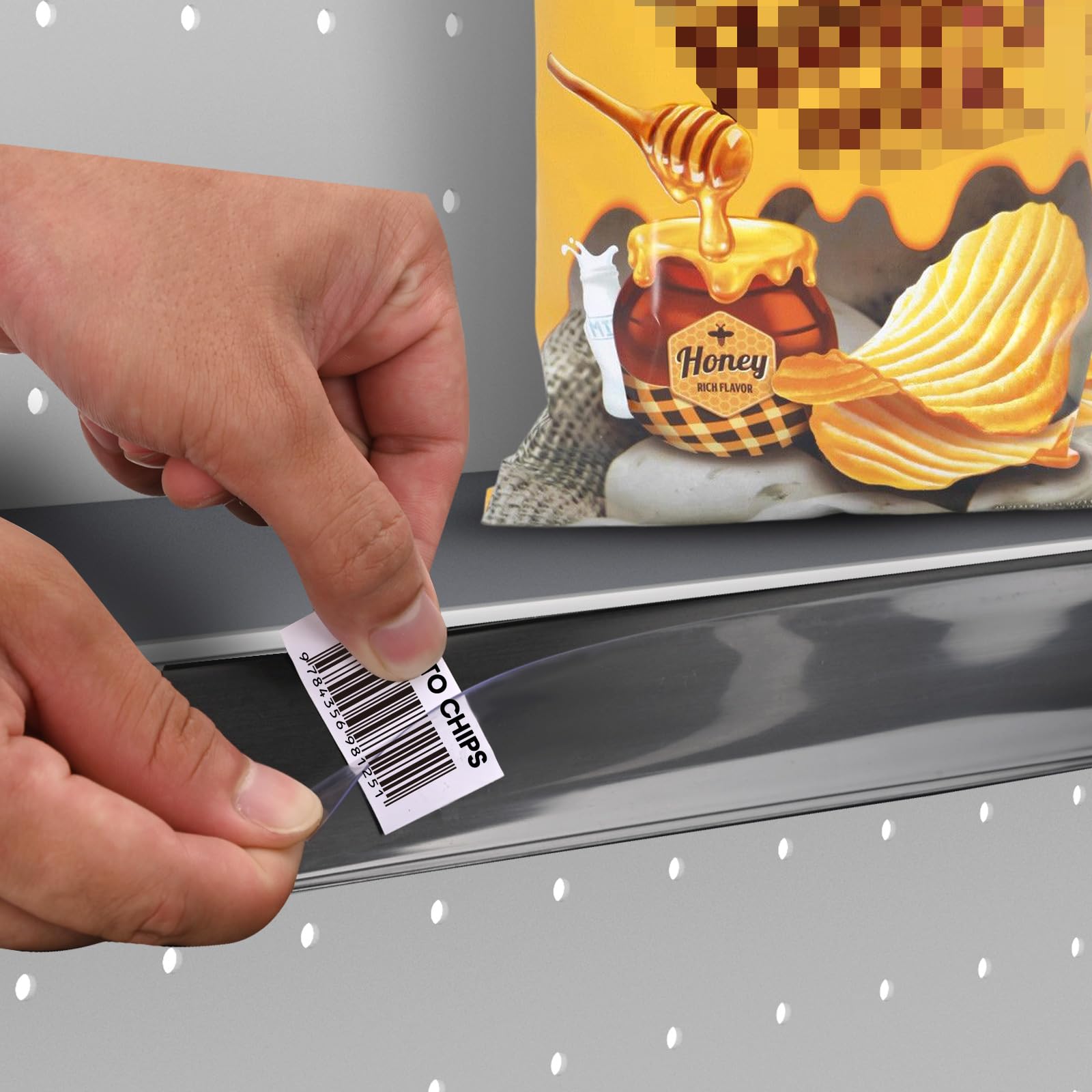 50 Pack Self-Adhesive 1.25 Inch Shelf Strip Price Tag Holders - Clear Plastic Front & Black Back - Fits Plastic, Metal & Wood Gondola Shelves - Retail Store Display & Product Labeling Solution