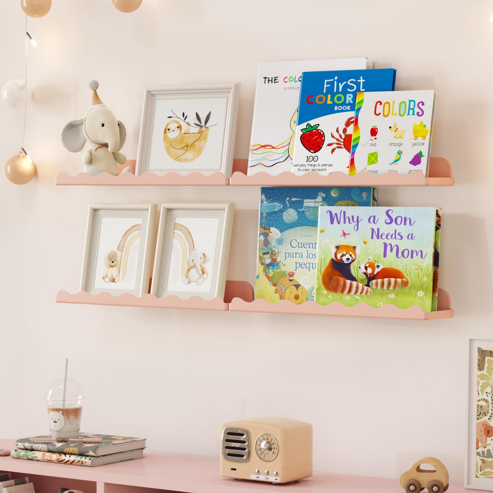Lifewit 8-Pack Plastic Floating Bookshelves for Nursery & Kids Room - 15