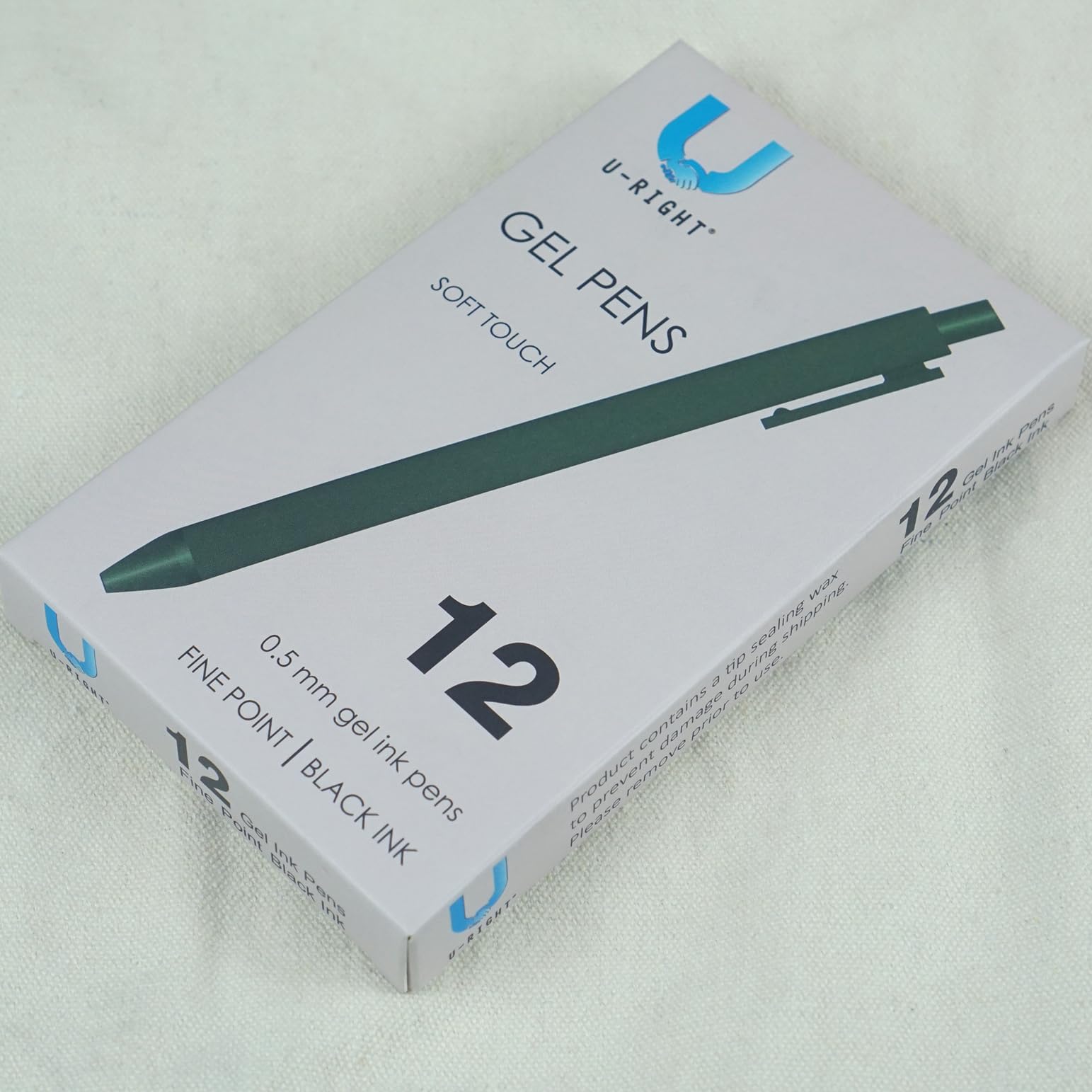 12 Pack Black Gel Pens 0.5mm Fine Point - Smooth Writing Office & School Supplies - Cute Green Pens for Note Taking, Journaling, and Gift Giving