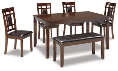 Bennox 6-Piece Dining Table Set with Chairs and Bench - Modern Kitchen & Dining Room Furniture for Family Gatherings & Dinner Parties