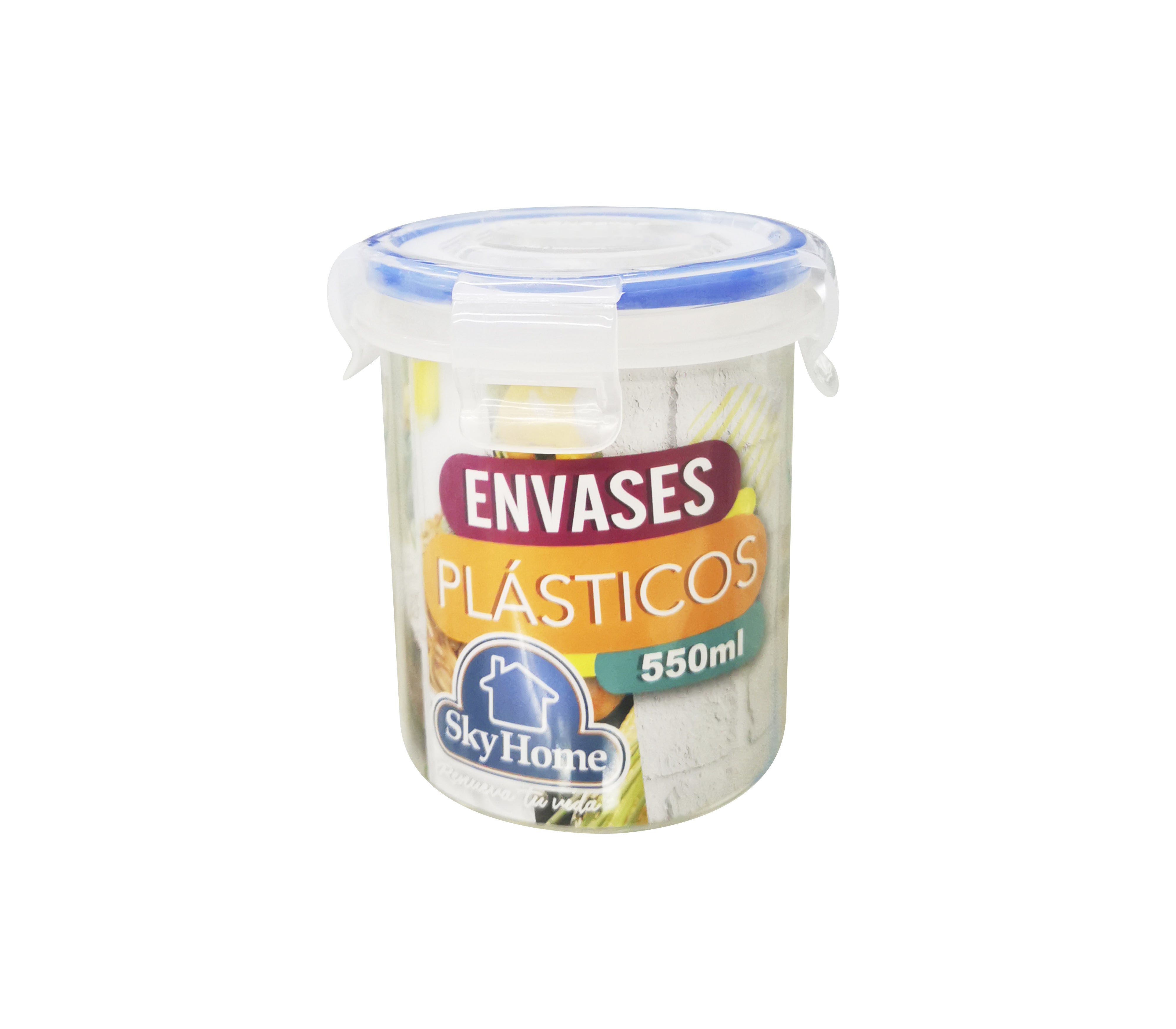 550ml Round Airtight Plastic Food Storage Container - Sky Home - Perfect for Meal Prep, Leftovers & Pantry Organization