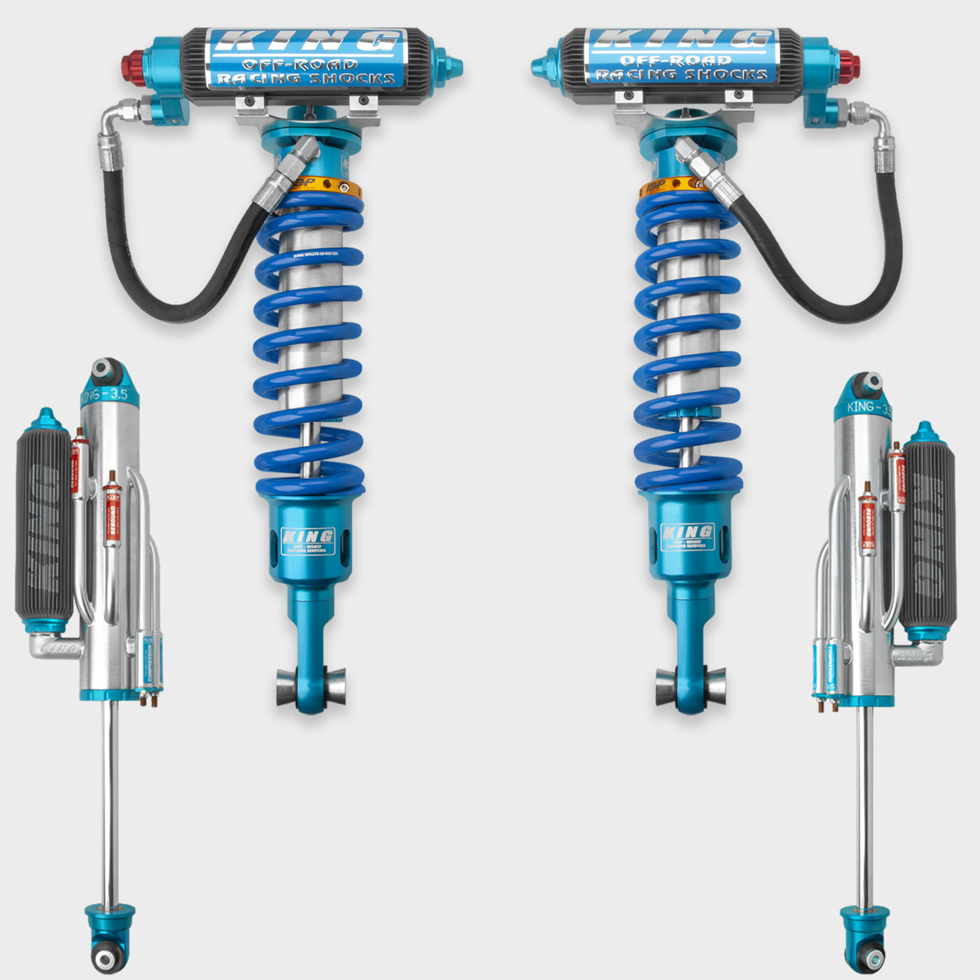 **2021-2023 Ram TRX King 3.0 RR Front Coilovers & 3.5 4-Tube BP Rear Shocks with Kibbetech UCA & Rear Suspension Combo Kit – Off-Road Performance Upgrade for Desert Racing & Overlanding**