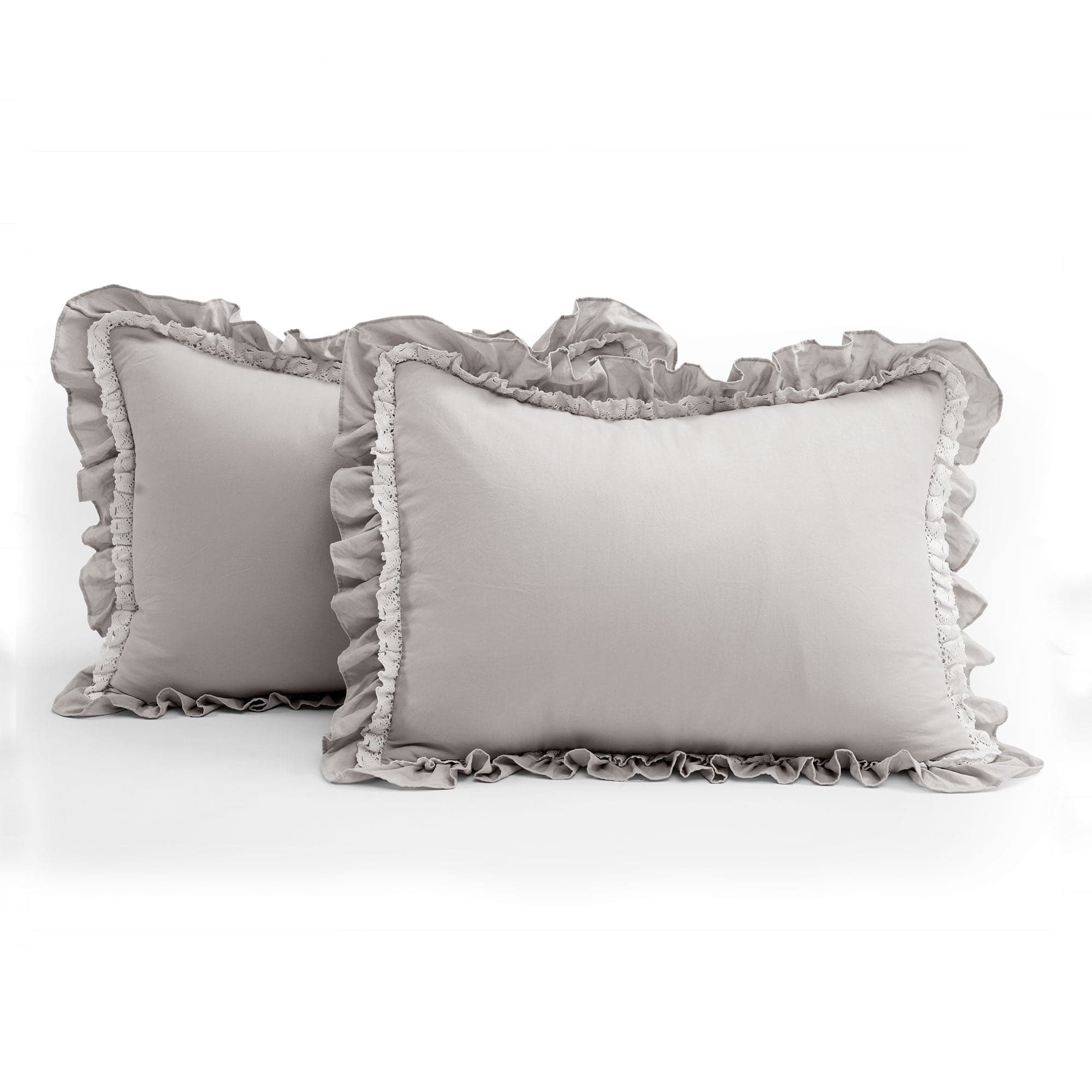 Ella Ruffle Lace 3-Piece Bedspread Set - Queen Size Luxury Lace Bedding for Master Bedroom & Guest Room Decor