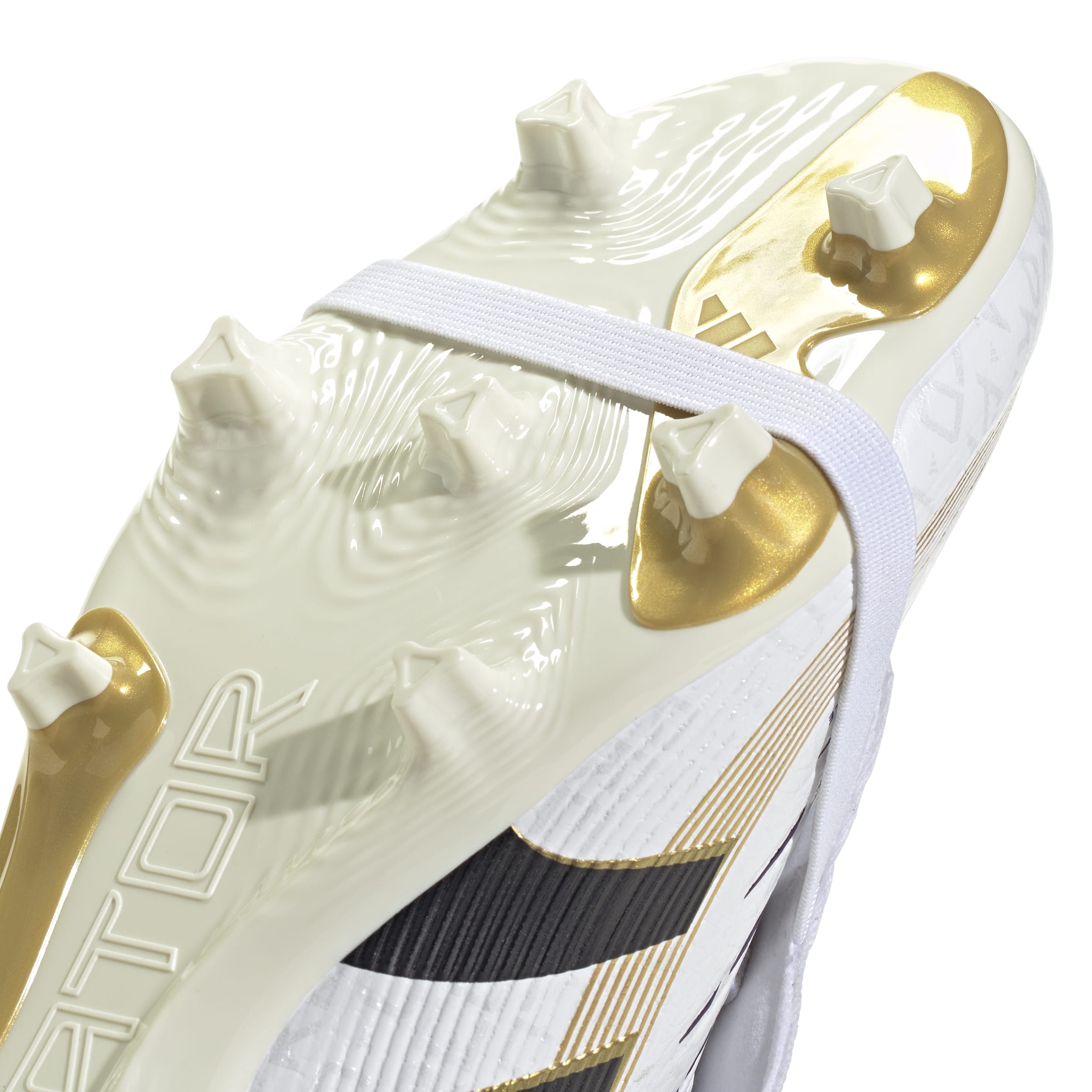 Adidas Predator League FG Soccer Cleats for Men - White/Black/Gold Metallic - Fold Over Tongue Design for Enhanced Fit - Perfect for Competitive Matches & Training Sessions