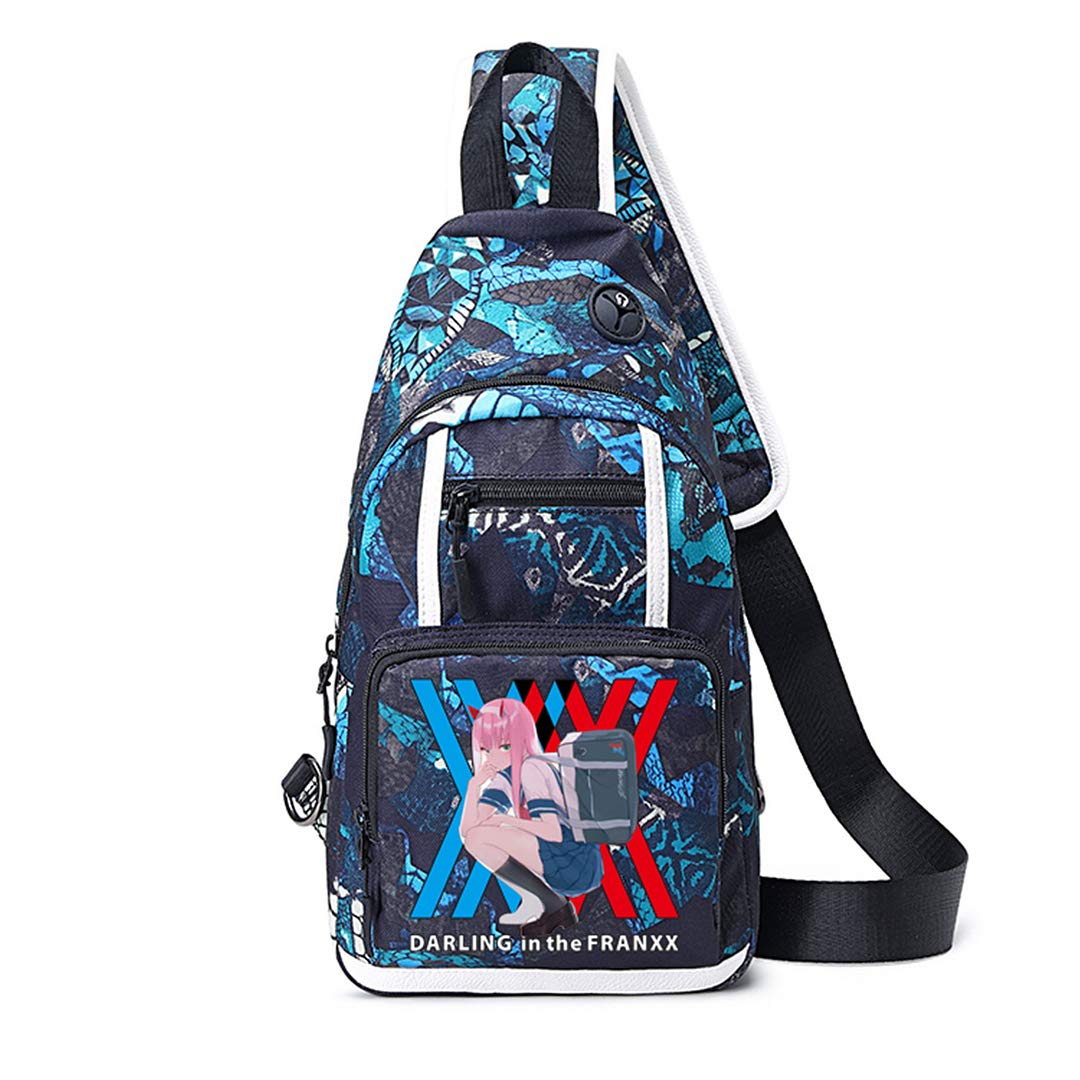 Anime Zero Two Chest Bag - Crossbody Shoulder Bag for Cosplay & Travel