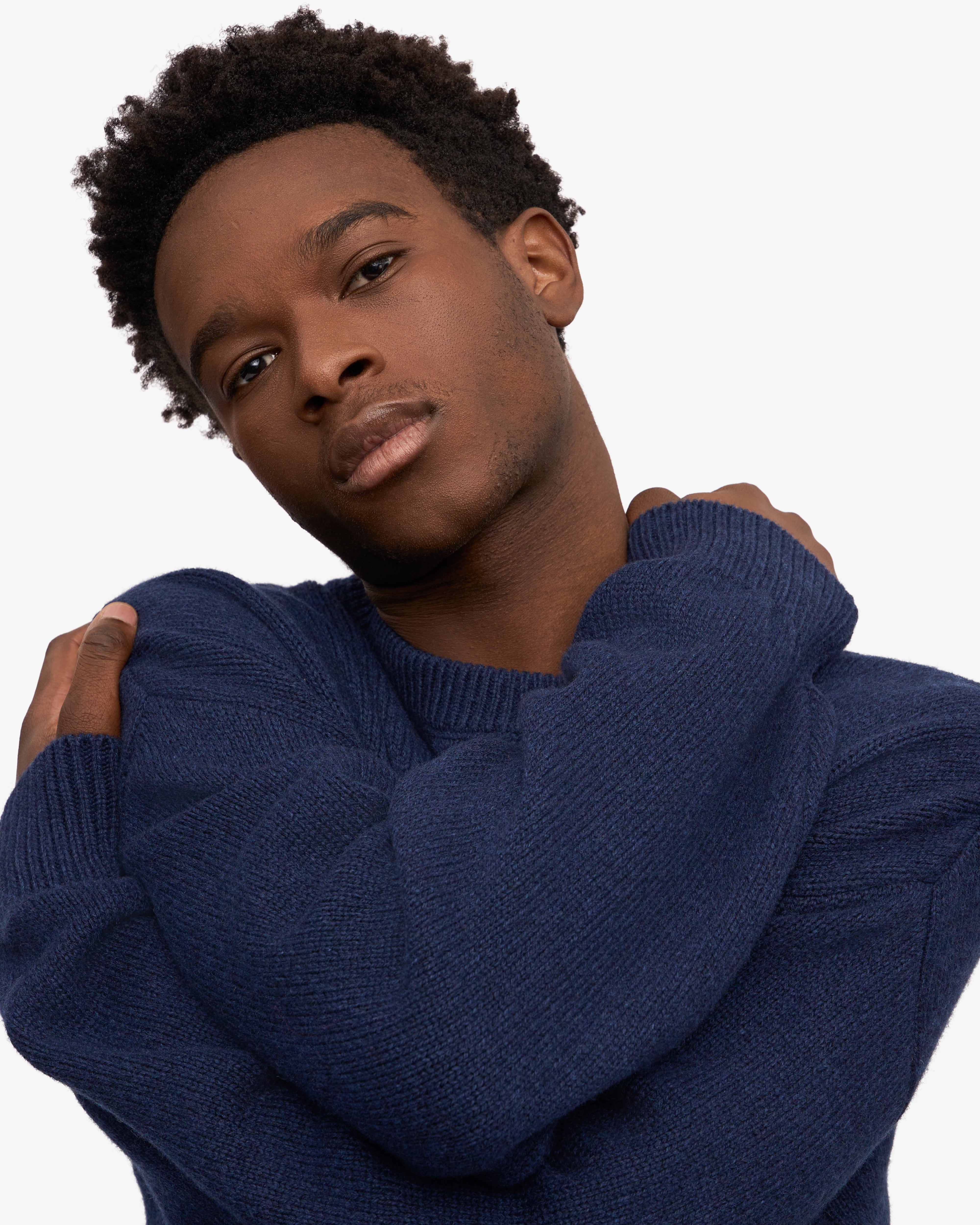 Premium Oversized Merino Wool Crew Neck Sweater - Soft Warm Winter Pullover for Women & Men - Marine Blue - Perfect for Casual Outfits, Office Wear & Cozy Home Relaxation