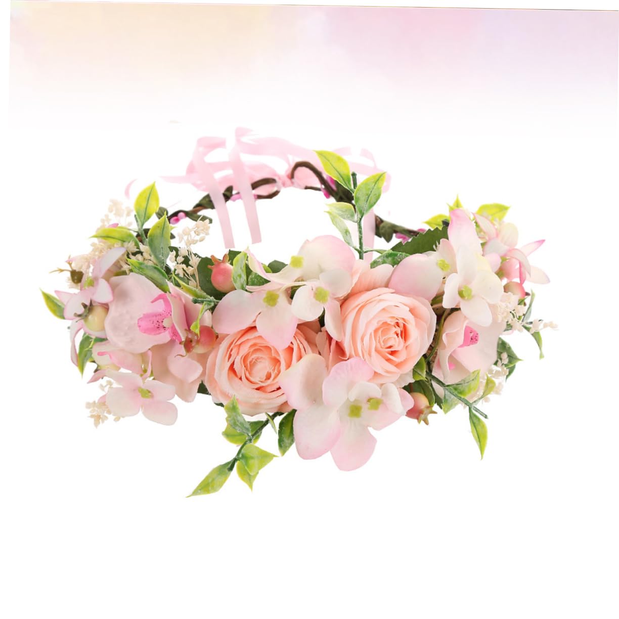 Beaupretty 2-Piece Floral Headband Set - Rose Flower Crown Hair Accessories for Brides, Flower Girls & Weddings | Perfect for Bridal Showers, Photo Props & Boho-Themed Events