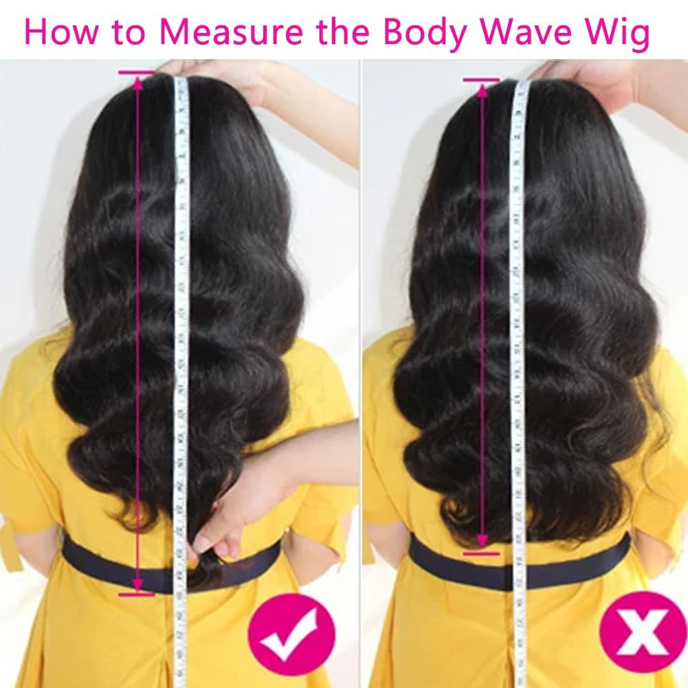360 Lace Front Wigs Human Hair with Baby Hair - Brazilian Virgin Body Wave 200% Density HD Lace Wig for Women (24 Inch) - Perfect for Daily Wear, Cosplay & Special Occasions