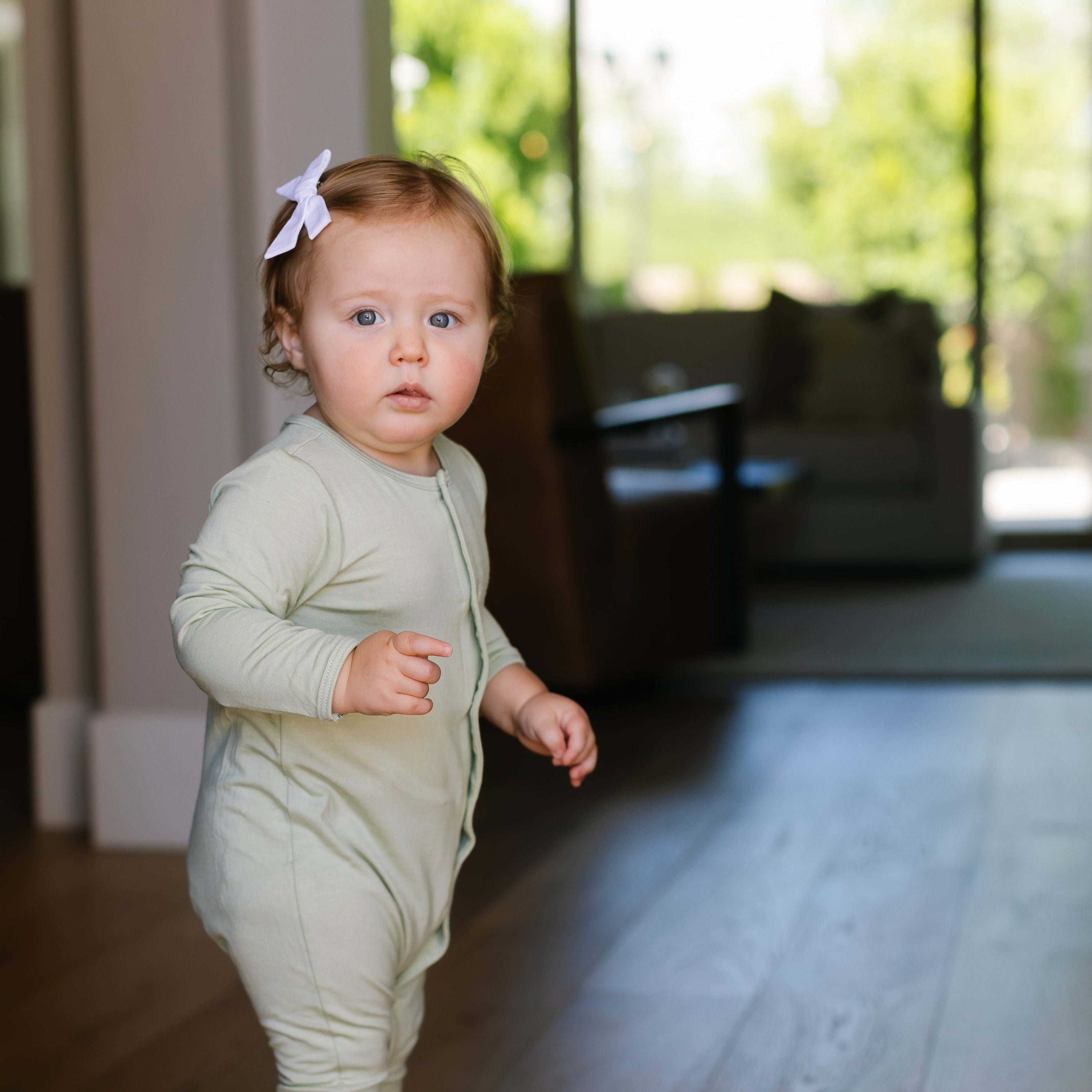 Sage Green One Piece Snap Button Romper - Stylish & Comfortable Baby Outfit for Playdates, Photos & Everyday Wear
