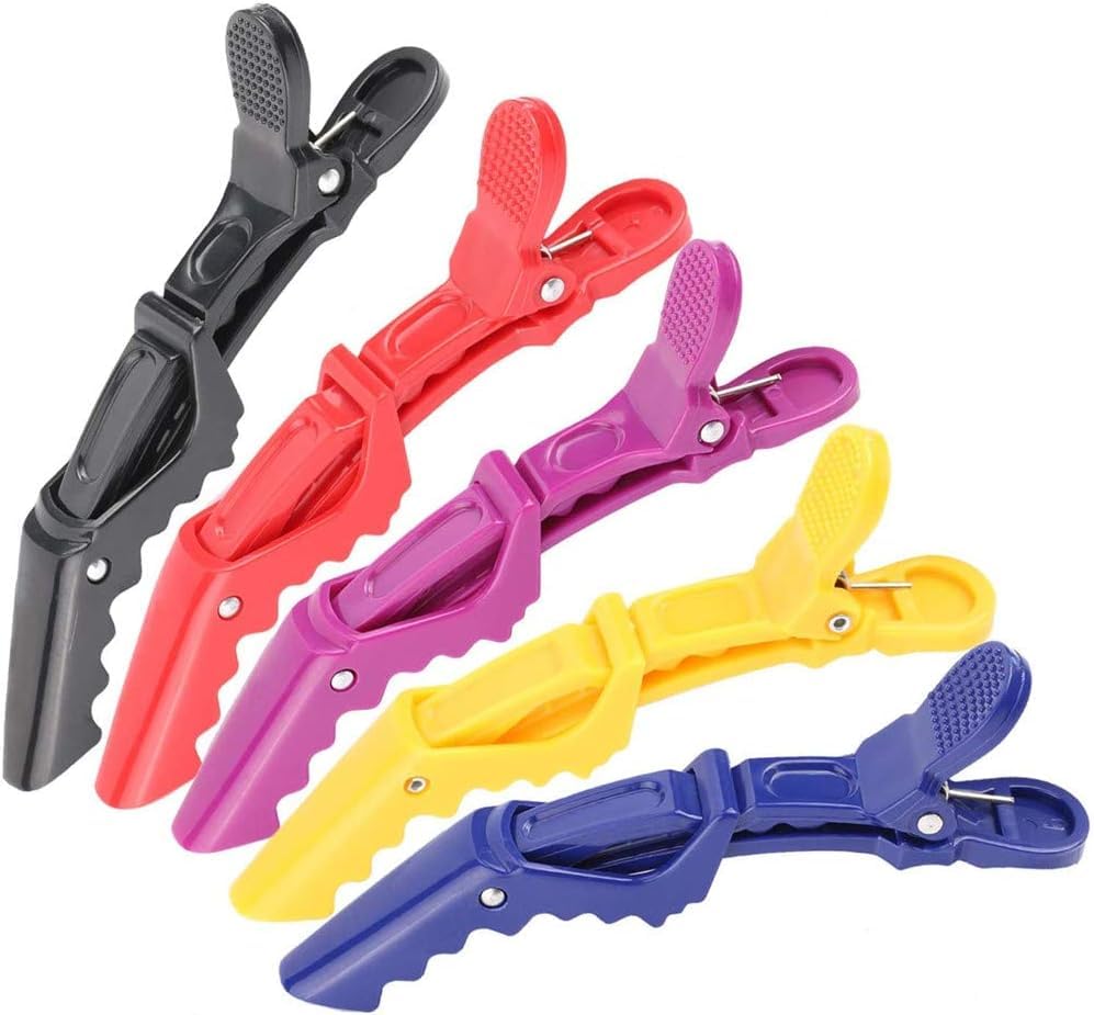 **Jnkb 6pcs Professional Crocodile Hair Clips for Styling & Sectioning - Salon Hair Clips for Women, Girls & Barbers - Multicolor Haircut Accessories (Great for Salon, Home & Travel Use)**