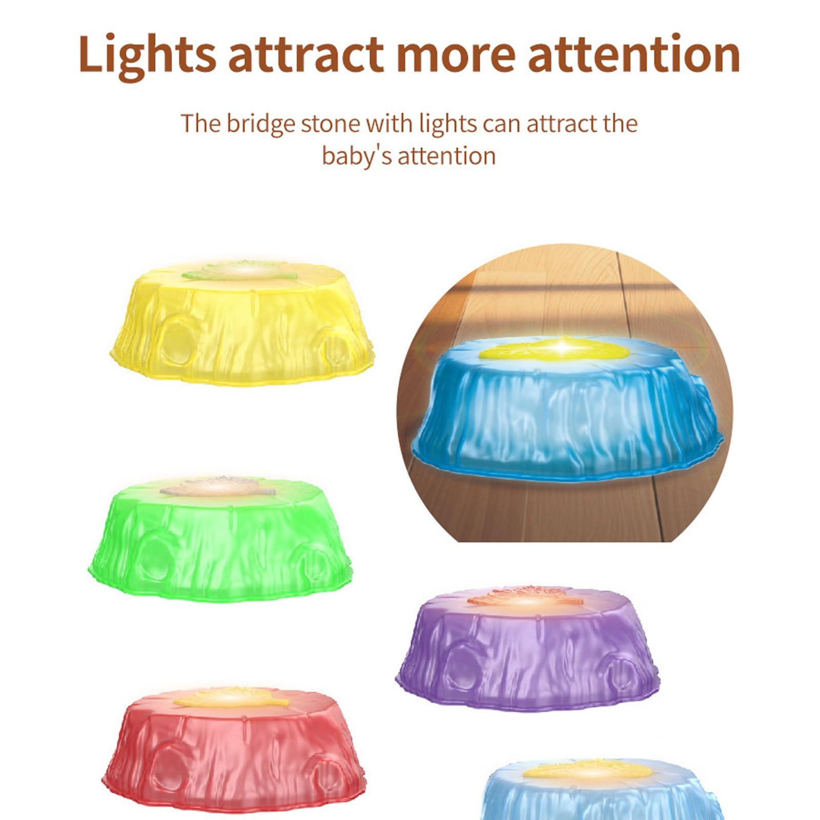 Light Up Musical Stepping Stones for Kids - Non-Slip Balance Stones with Jumping Pods | Indoor/Outdoor Toddler Toys for Sensory Play & Motor Skills Development | Perfect for Playrooms, Backyards & Preschool Activities