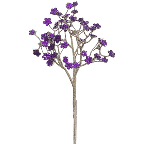 13-Pack Glittered Artificial Rhinestone Flower Stems in Purple – Elegant DIY Wedding Bouquet, Home Decor, and Party Centerpiece Accessories